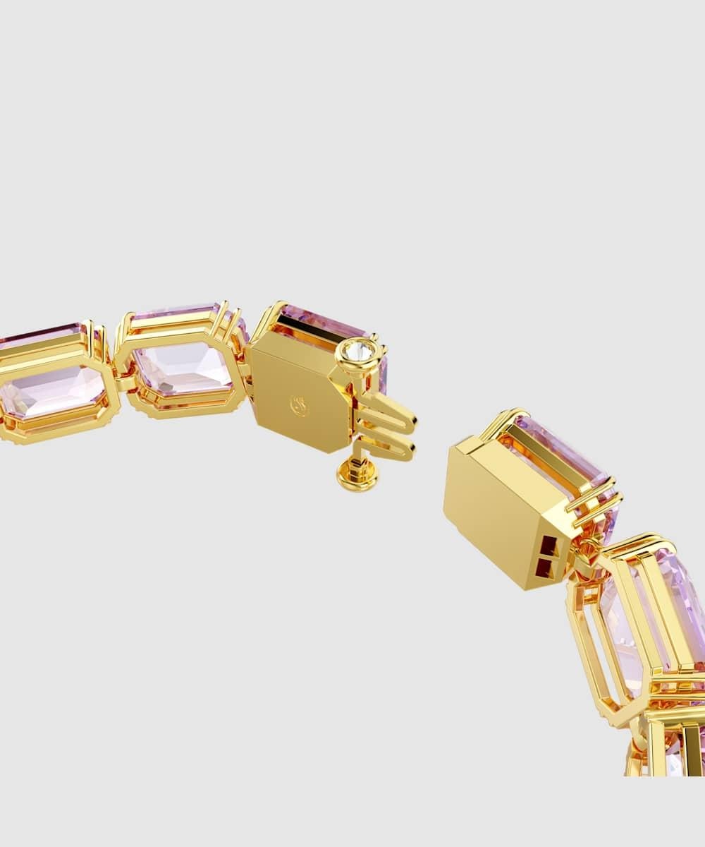 Pulsera tennis millenia bañado en oro con cristales octogonales - Swarovski - Morado Morado-4