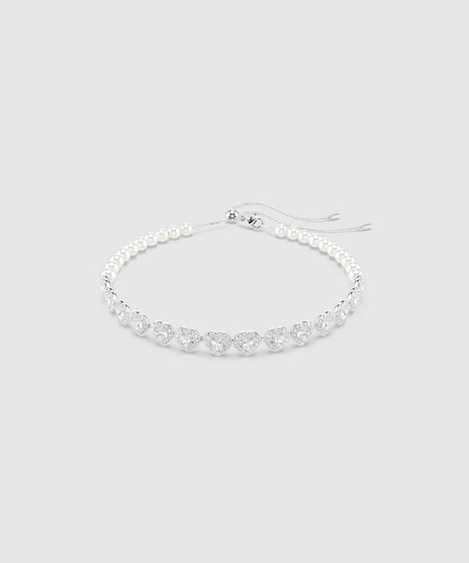 Imagen 0 de Collar SS25 Capsule bañado en rodio con cristales transparentes de corazones