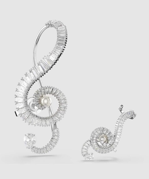 Imagen 0 de Pendientes de clip SS25 Capsule bañado en rodio con circonitas y perla central