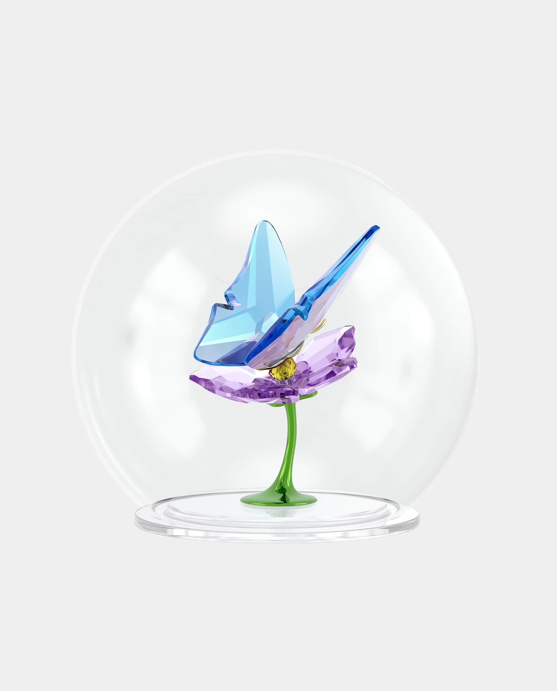 Figura decorativa bola de cristal con mariposa - Blanco Blanco-3