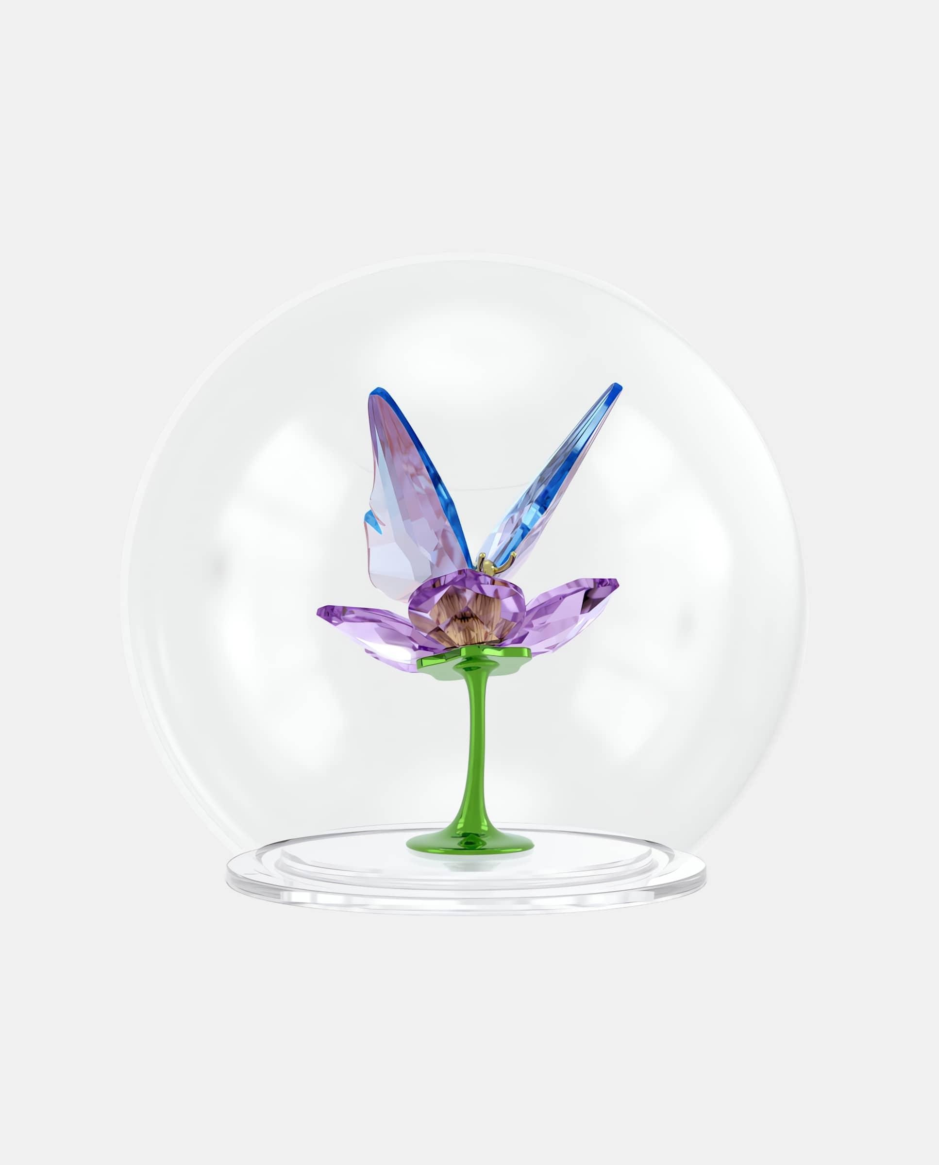 Figura decorativa bola de cristal con mariposa - Blanco Blanco-4