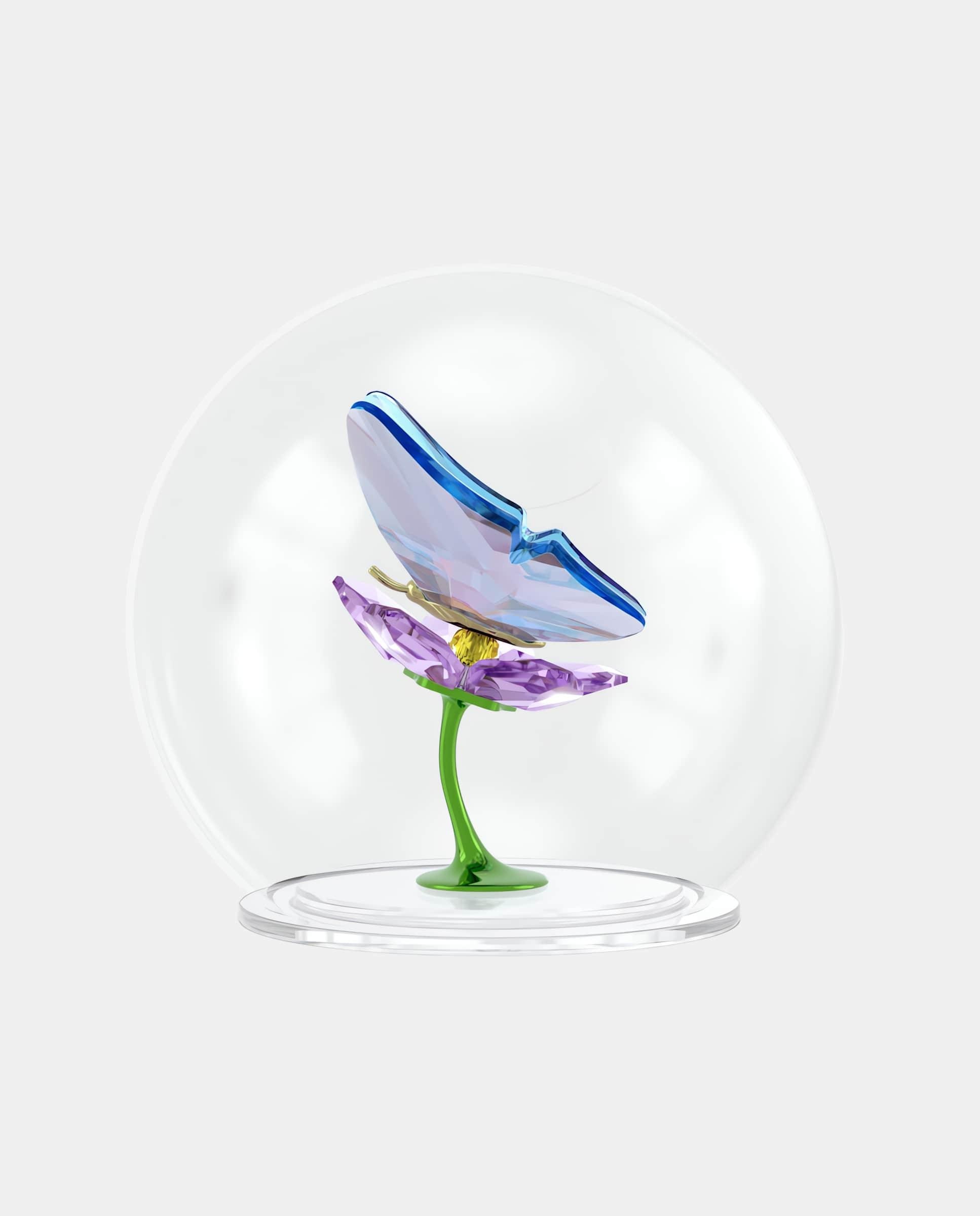 Figura decorativa bola de cristal con mariposa - Blanco Blanco-5