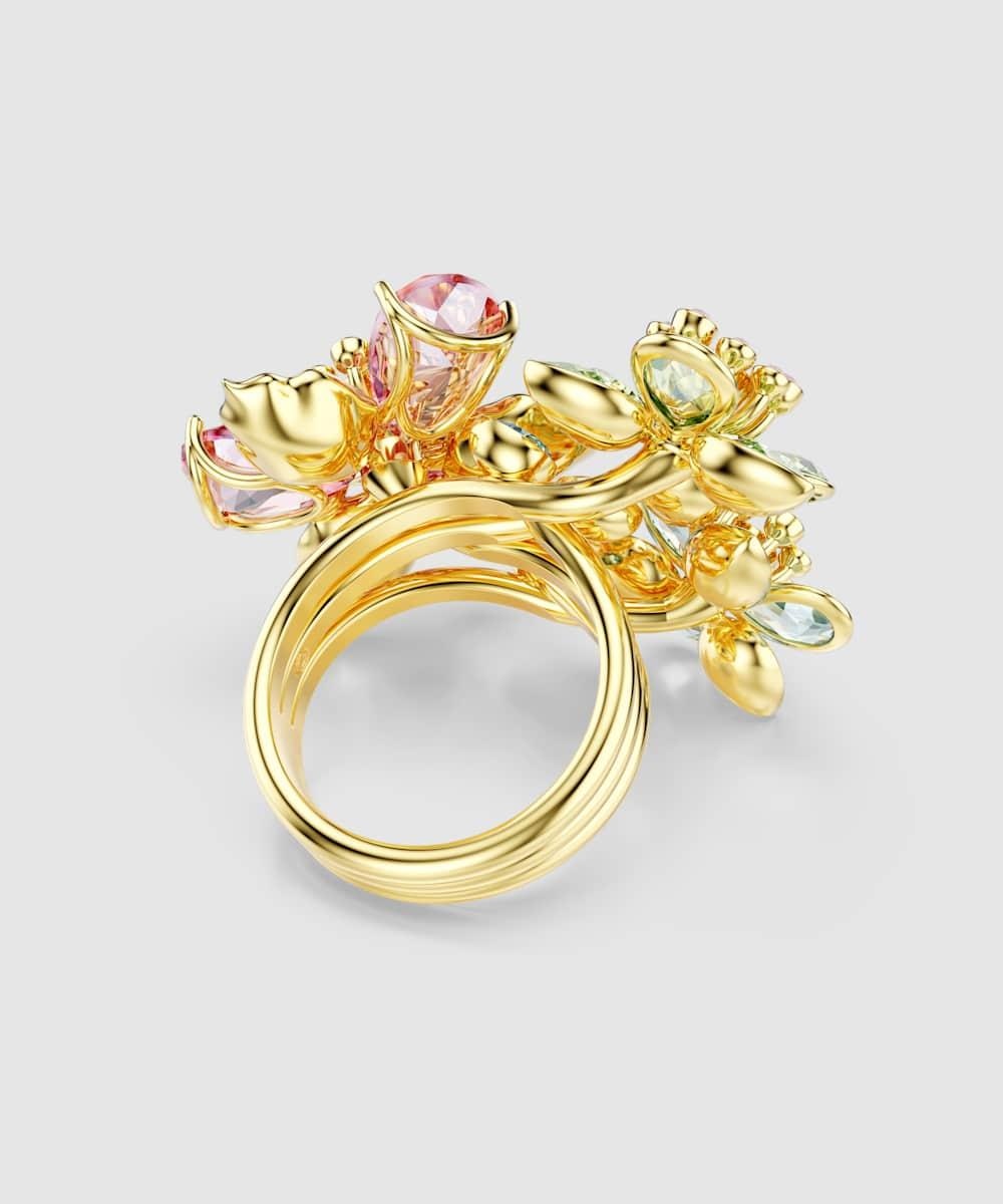 Anillo idyllia bañado en oro con cristales - Swarovski - Multicolor Multicolor-5