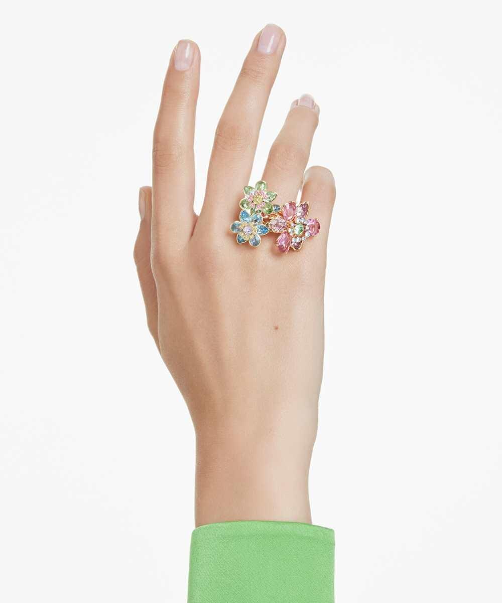 Anillo idyllia bañado en oro con cristales - Swarovski - Multicolor Multicolor-6