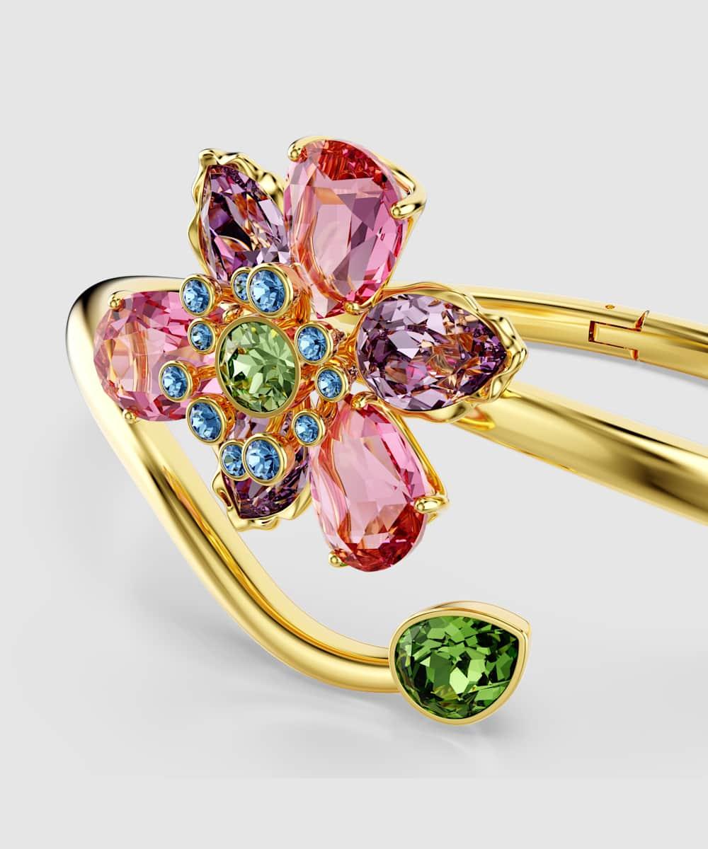Pulsera idyllia flor bañado en oro con cristales - Swarovski - Multicolor Multicolor-5