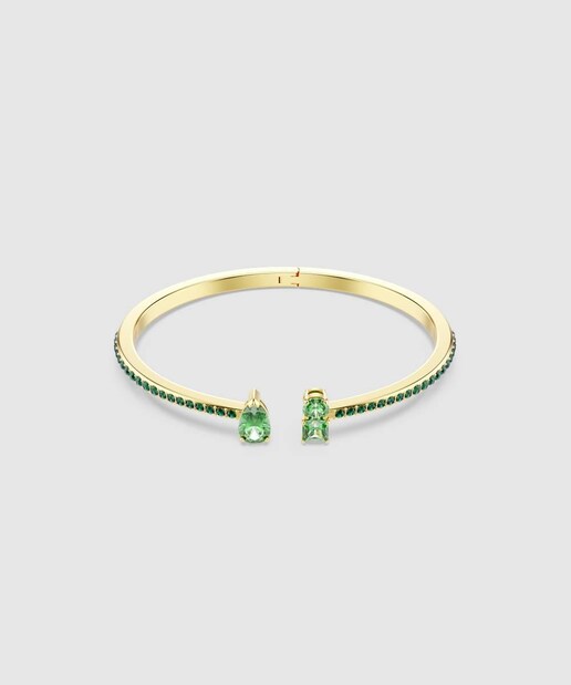 Imagen 0 de Brazalete Matrix bañado en oro con cristales en pavé