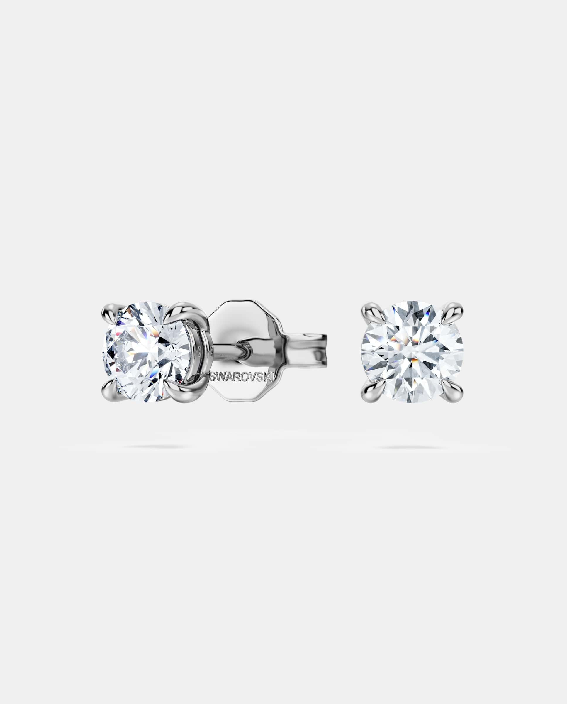 Pendientes swarovski created diamonds en plata de ley - Blanco Blanco-2