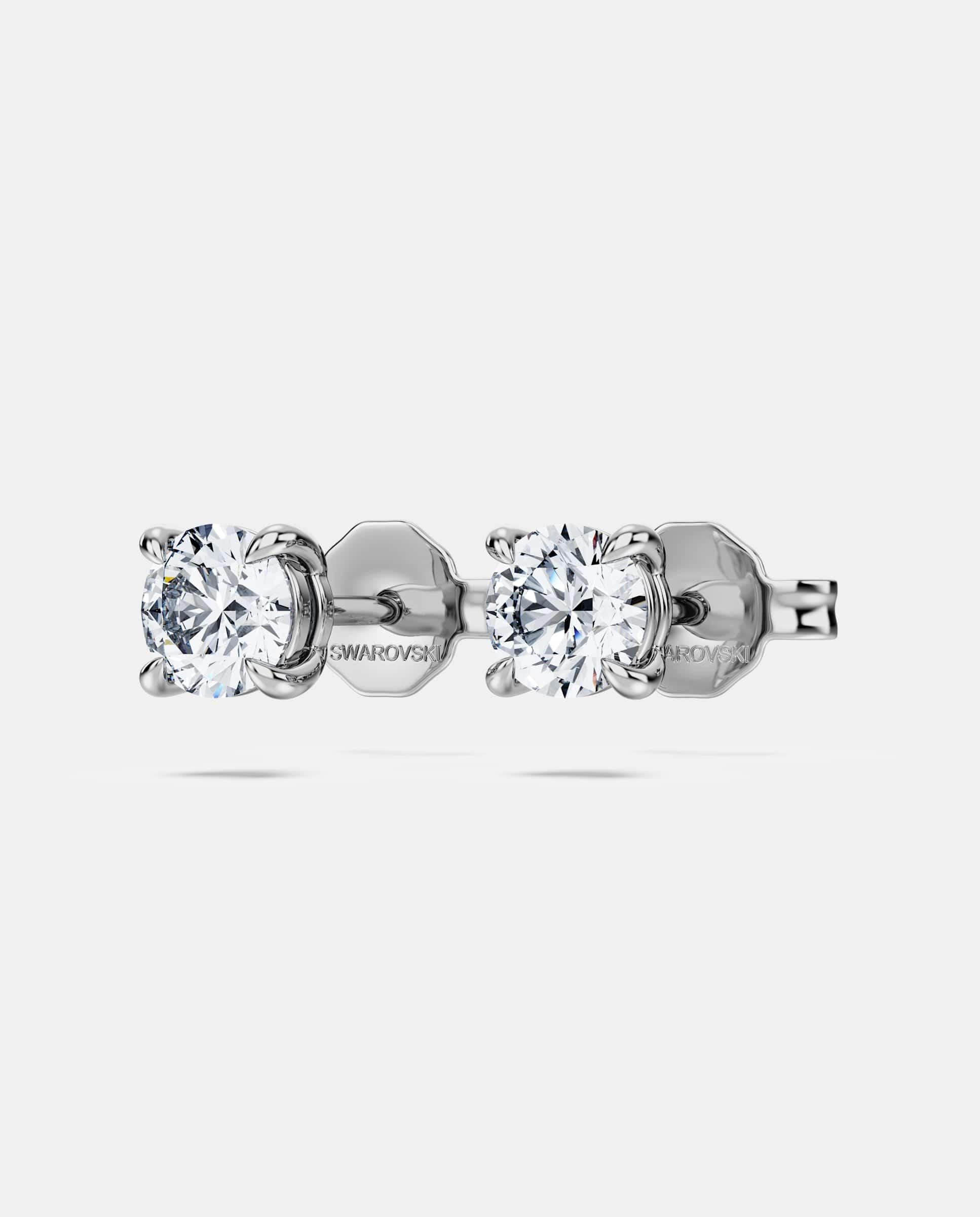 Pendientes swarovski created diamonds en plata de ley - Blanco Blanco-3