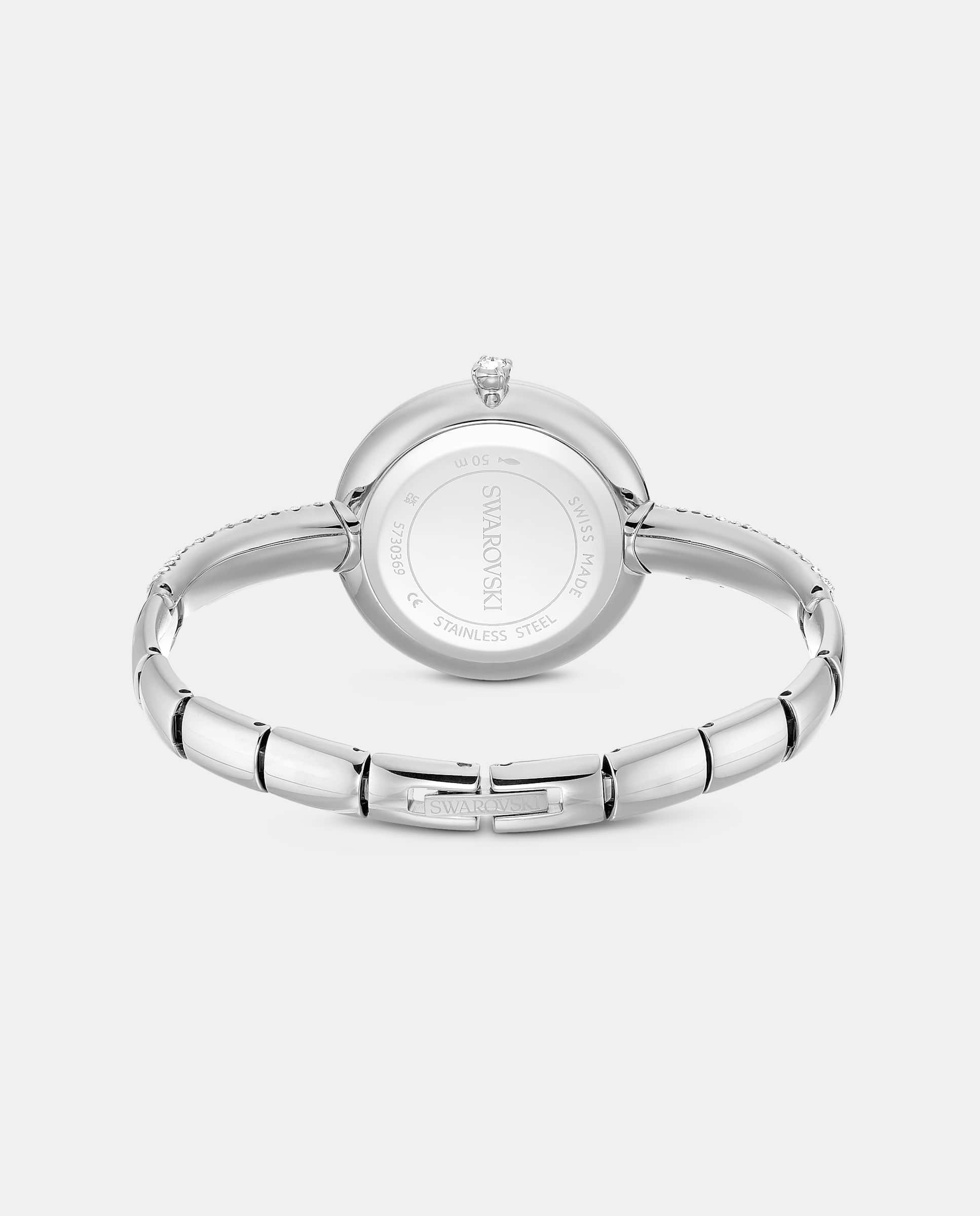 Reloj de mujer sublima estilo brazalete con cristales - Swarovski - Plateado Plateado-4