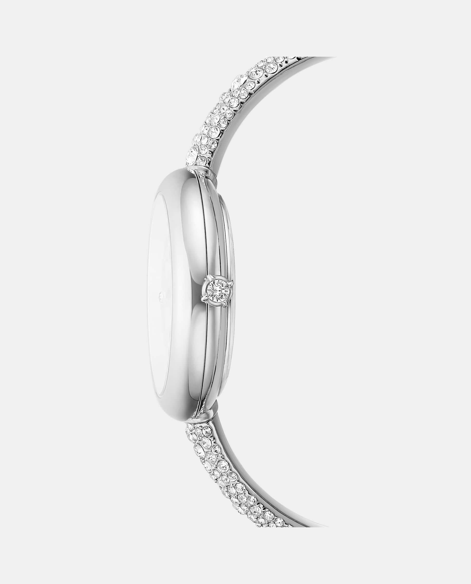 Reloj de mujer sublima estilo brazalete con cristales - Swarovski - Plateado Plateado-6