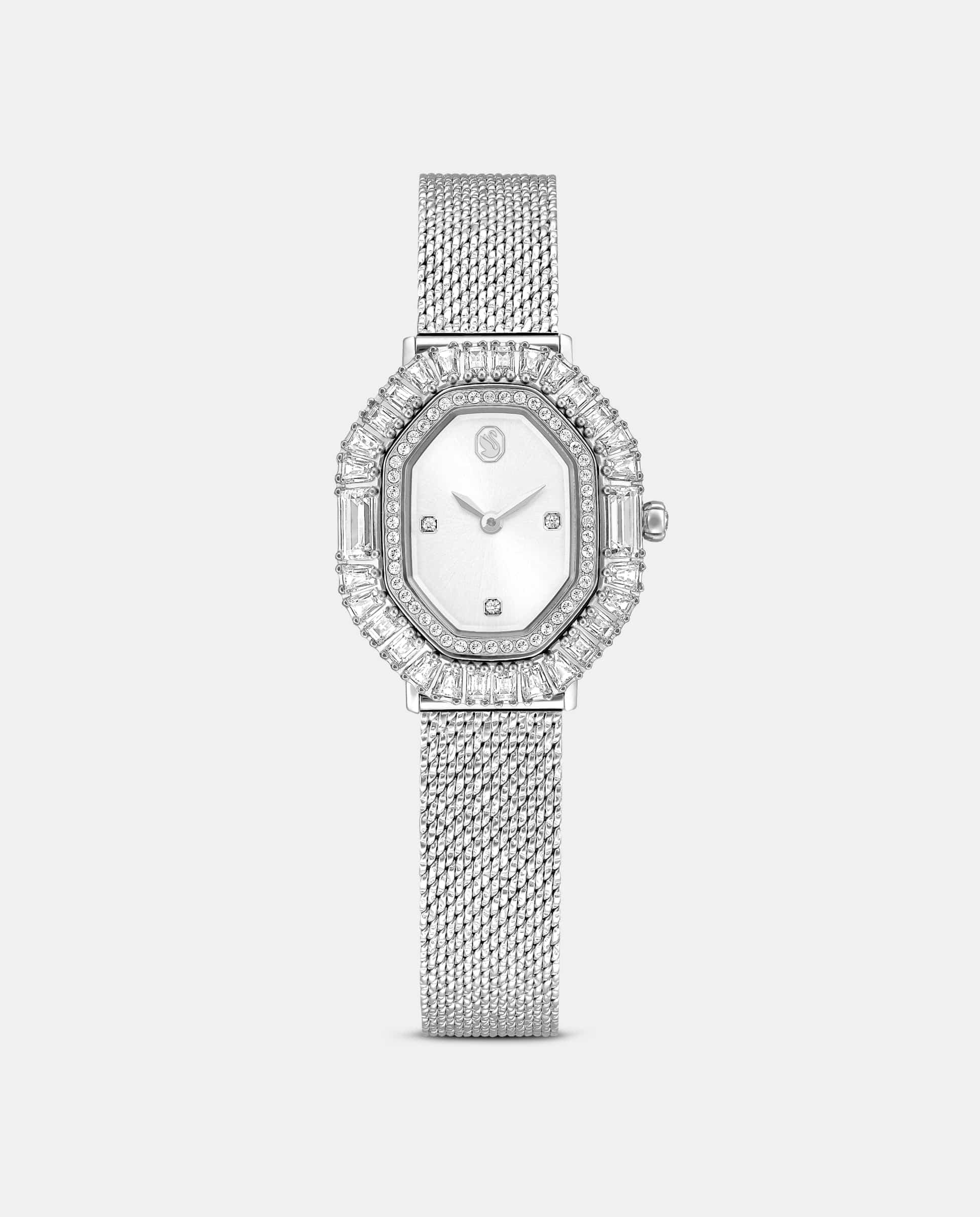 Imagen 0 de Reloj de mujer tipo brazalete con circonitas Plateado