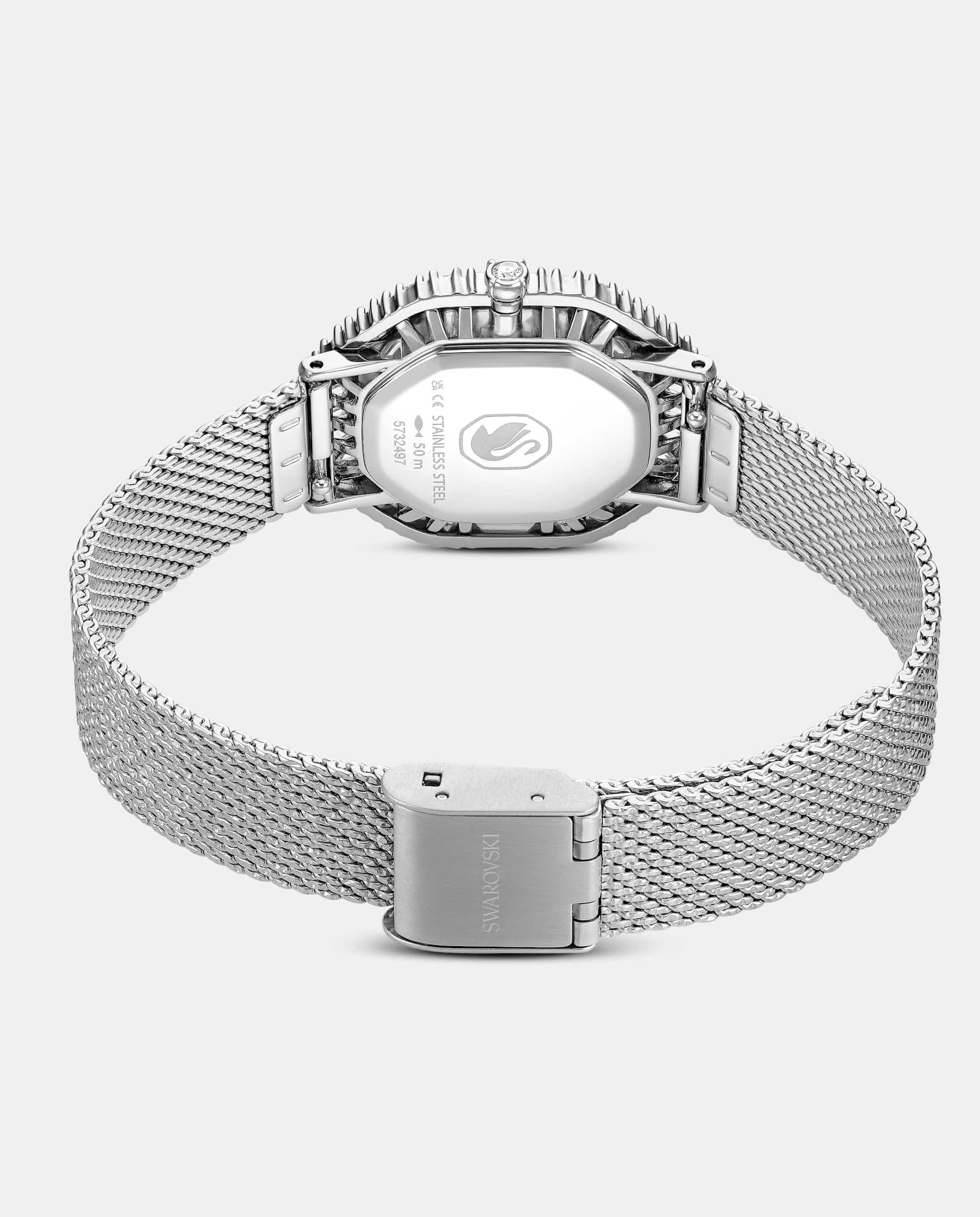 Reloj de mujer tipo brazalete con circonitas - Swarovski - Plateado Plateado-3