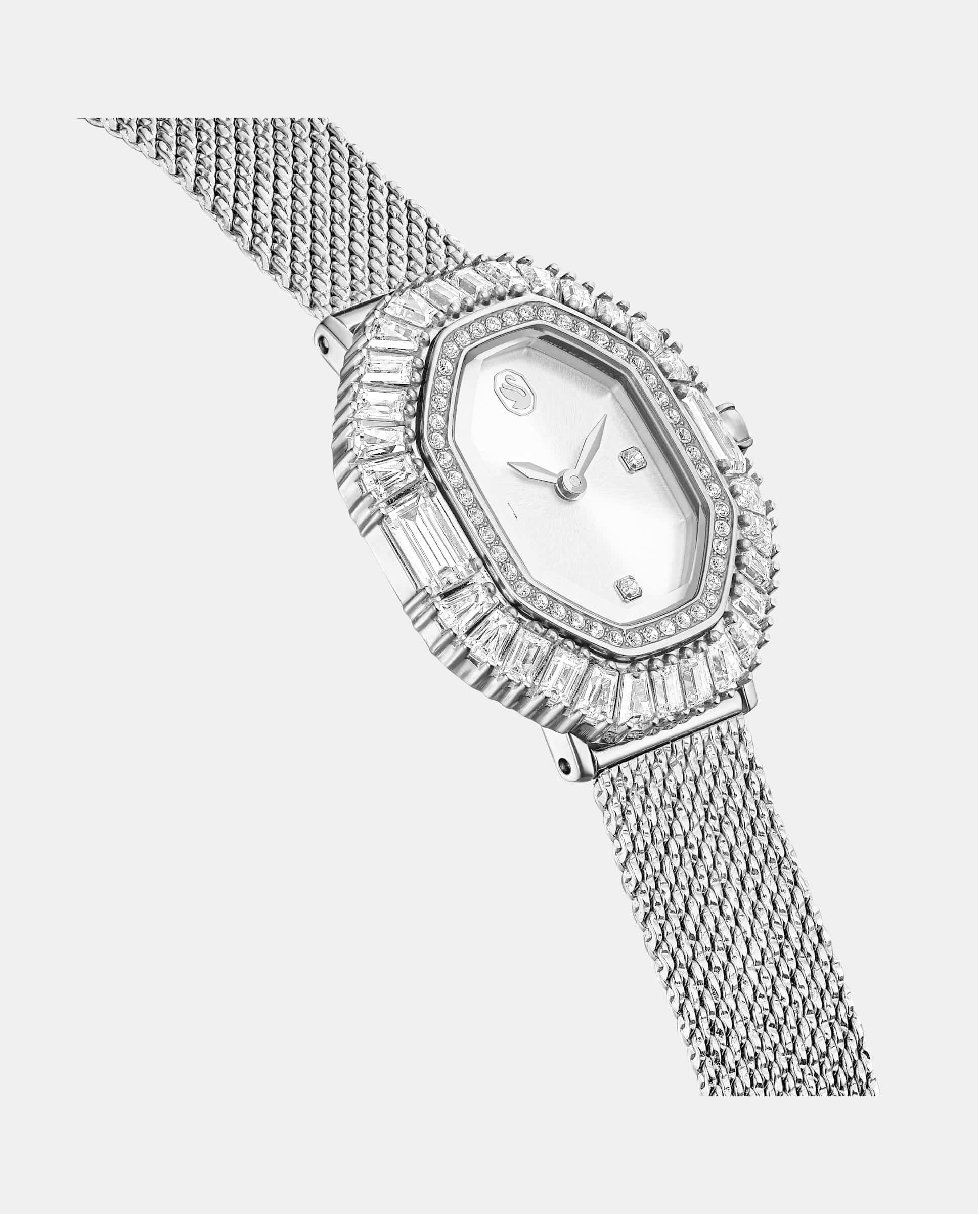 Reloj de mujer tipo brazalete con circonitas - Swarovski - Plateado Plateado-5
