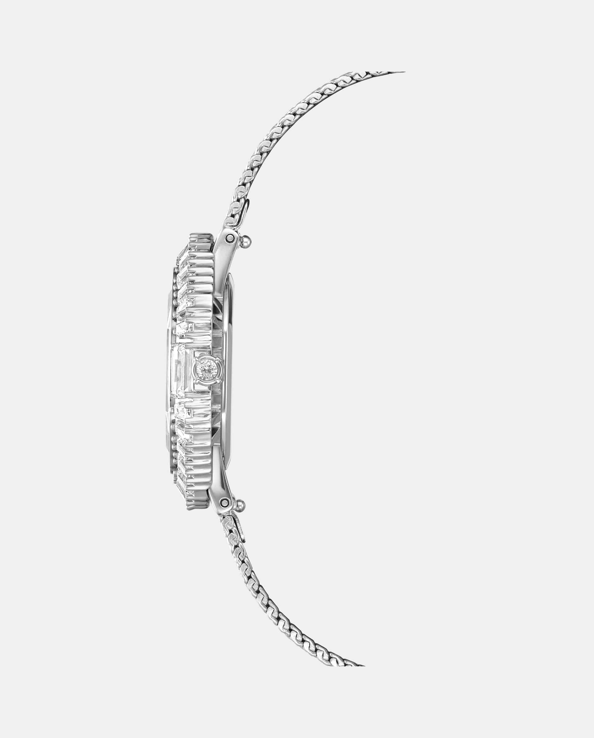 Reloj de mujer tipo brazalete con circonitas - Swarovski - Plateado Plateado-6