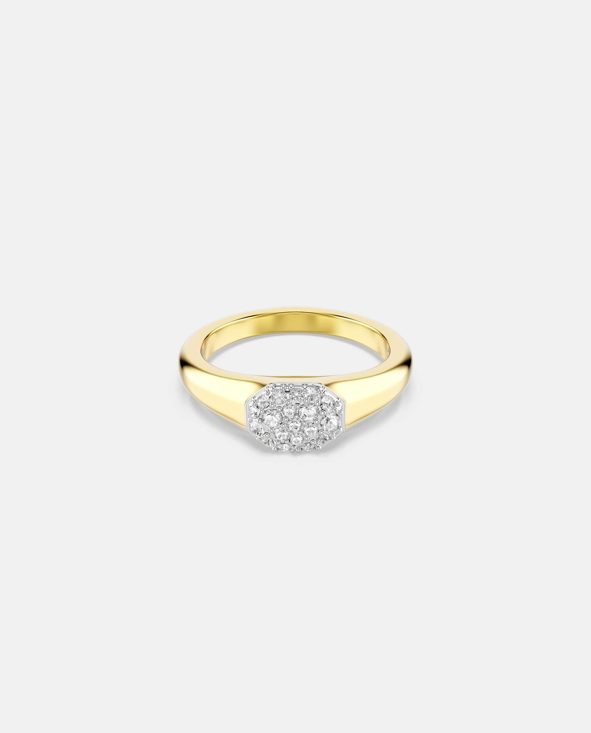 Anillo dextera con cristales y baño tono oro - Swarovski - Blanco Blanco-1