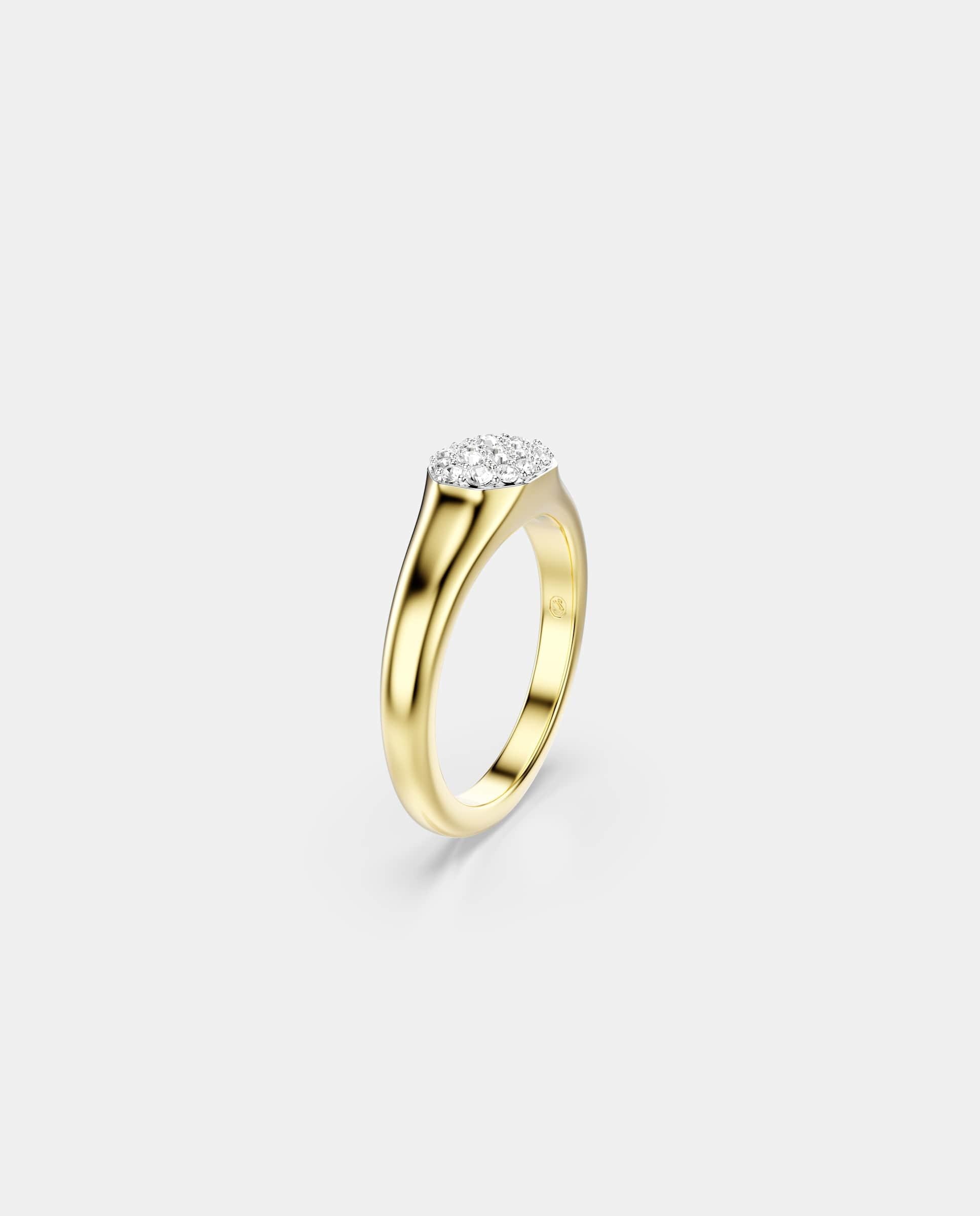 Anillo dextera con cristales y baño tono oro - Swarovski - Blanco Blanco-2