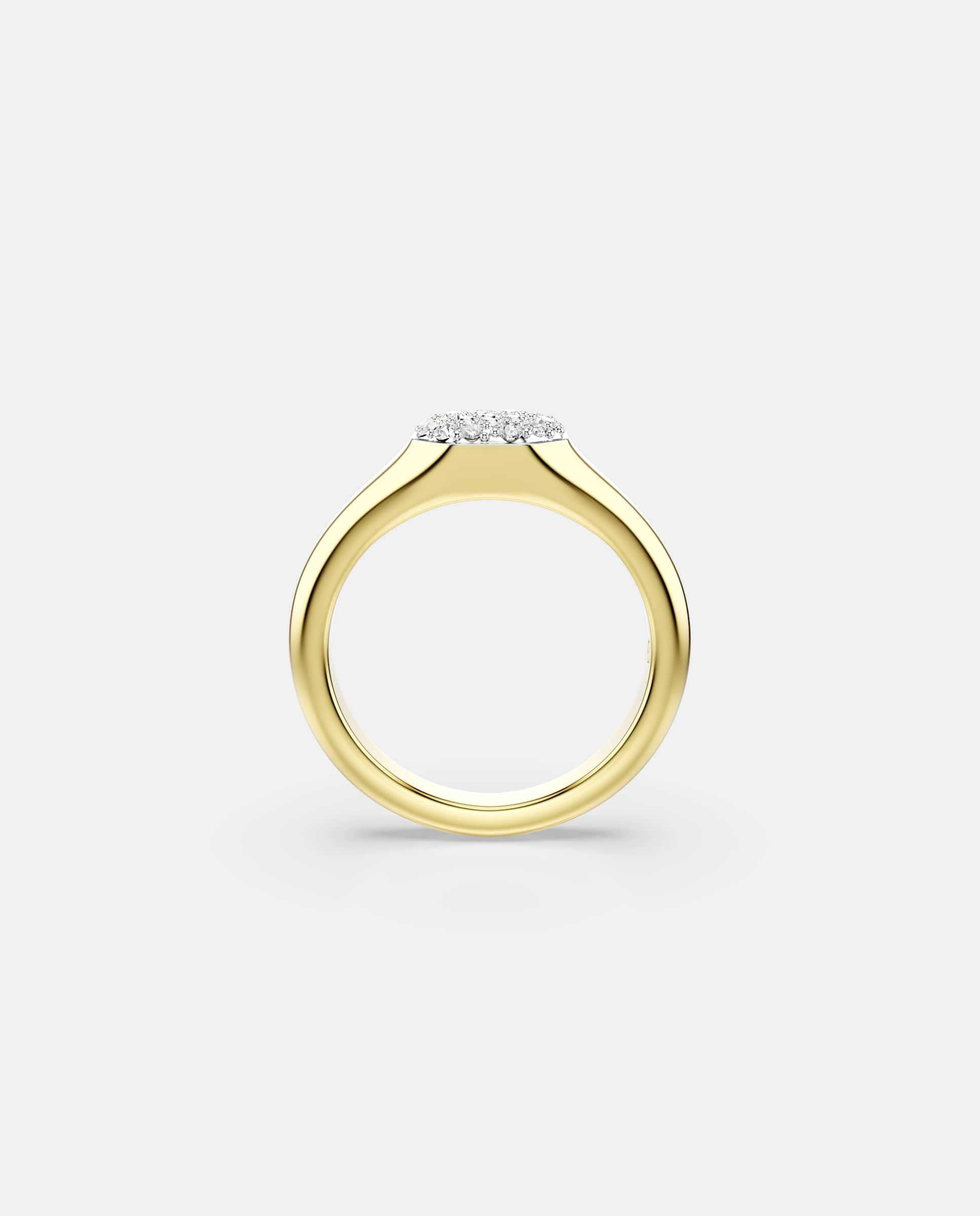 Anillo dextera con cristales y baño tono oro - Swarovski - Blanco Blanco-3