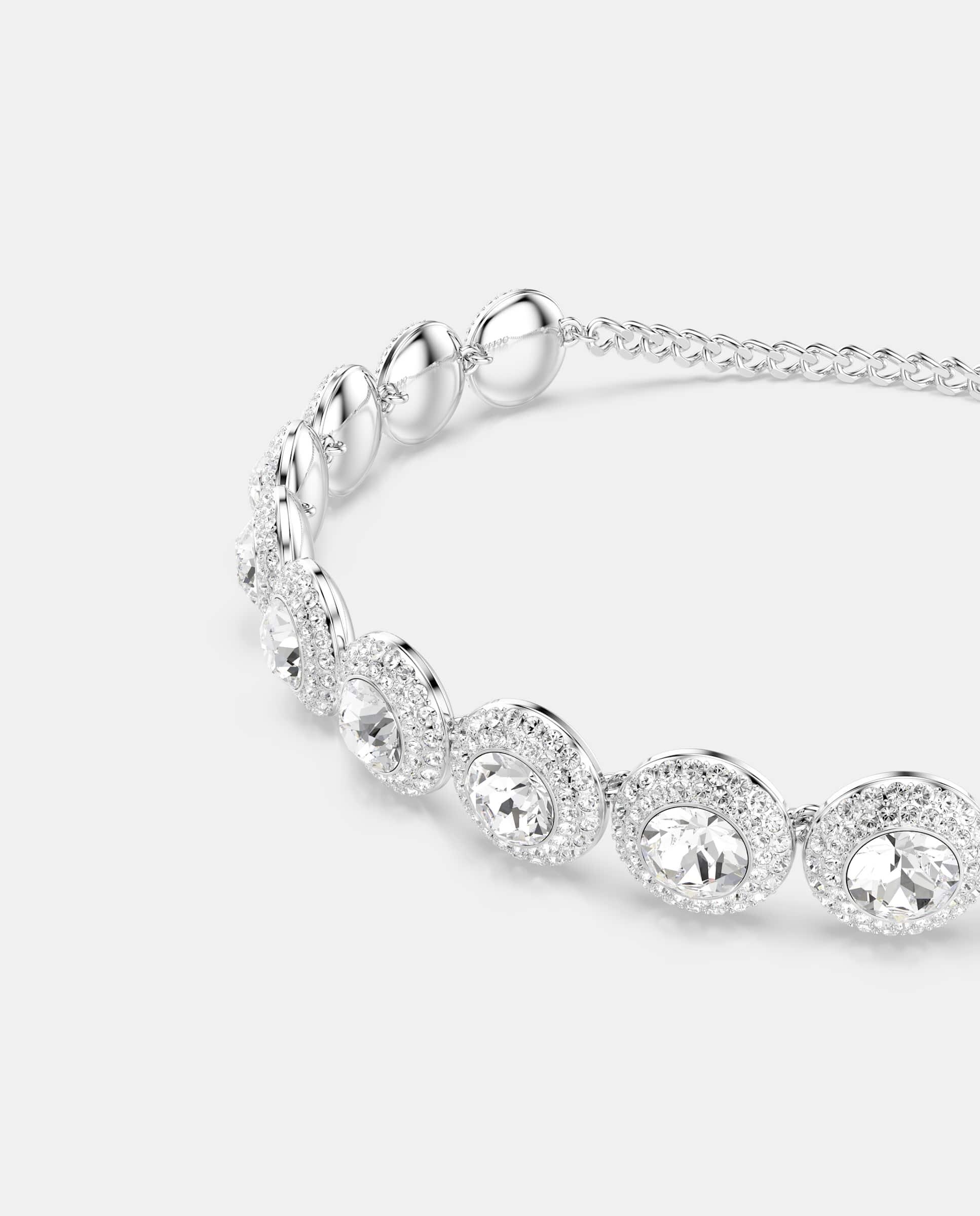 Gargantilla una angelic con baño de rodio - Swarovski - Blanco Blanco-2