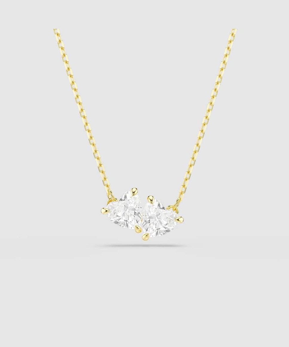 Collar Mesmera bañado en oro con circontas en forma de corazón