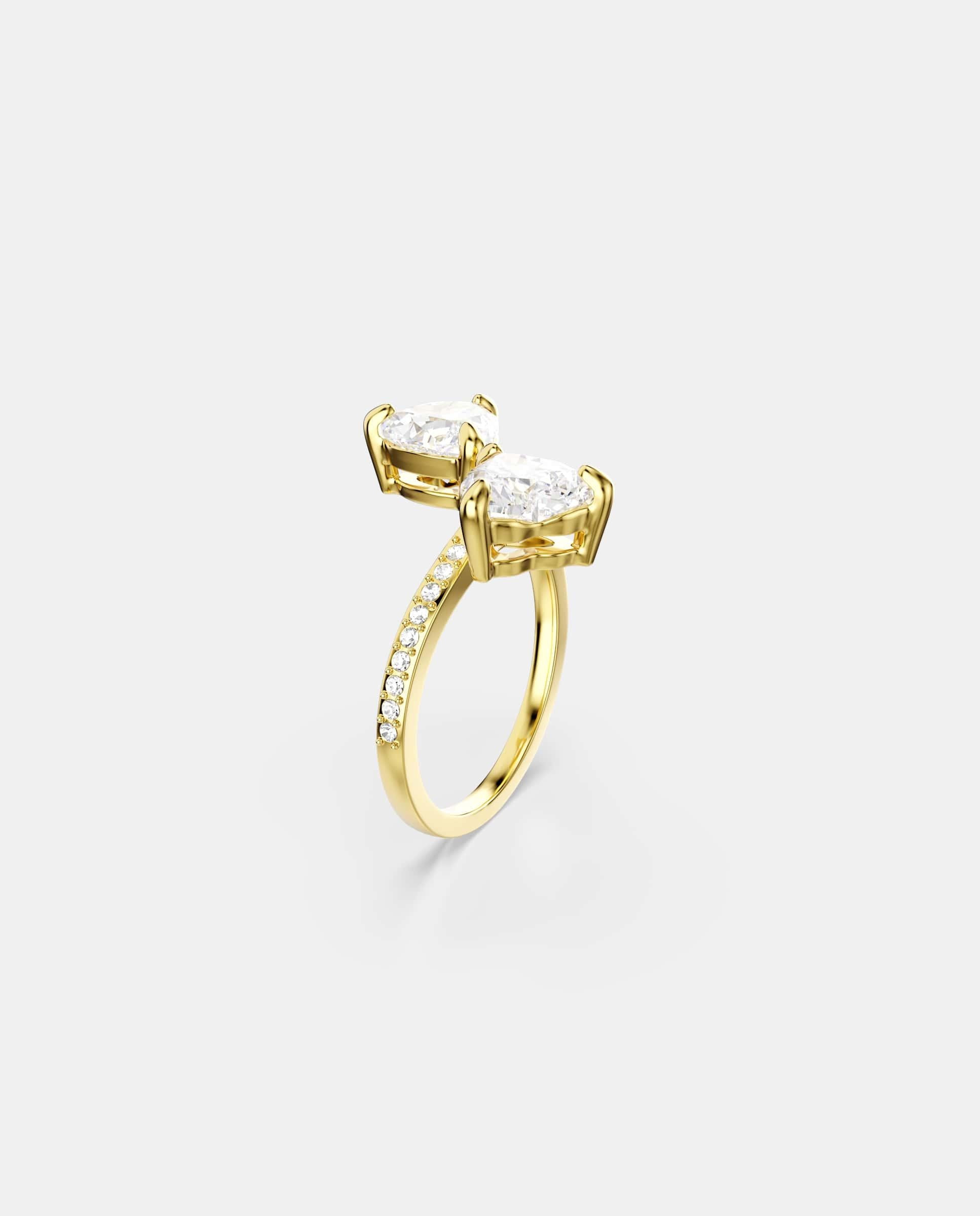 Anillo abierto mesmera con baño tono oro - Swarovski - Blanco Blanco-2