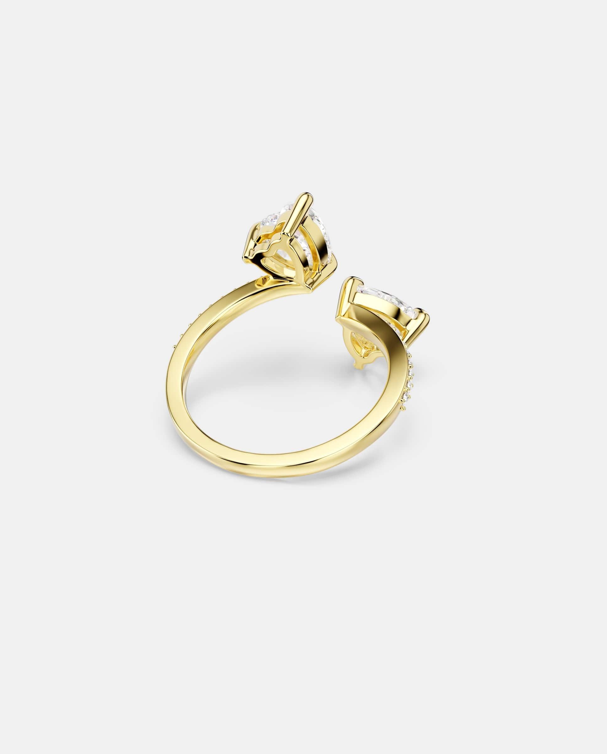 Anillo abierto mesmera con baño tono oro - Swarovski - Blanco Blanco-4