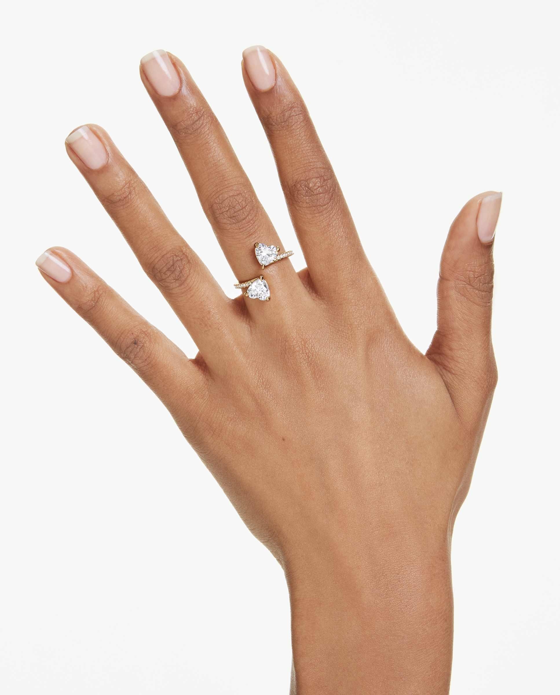 Anillo abierto mesmera con baño tono oro - Swarovski - Blanco Blanco-5