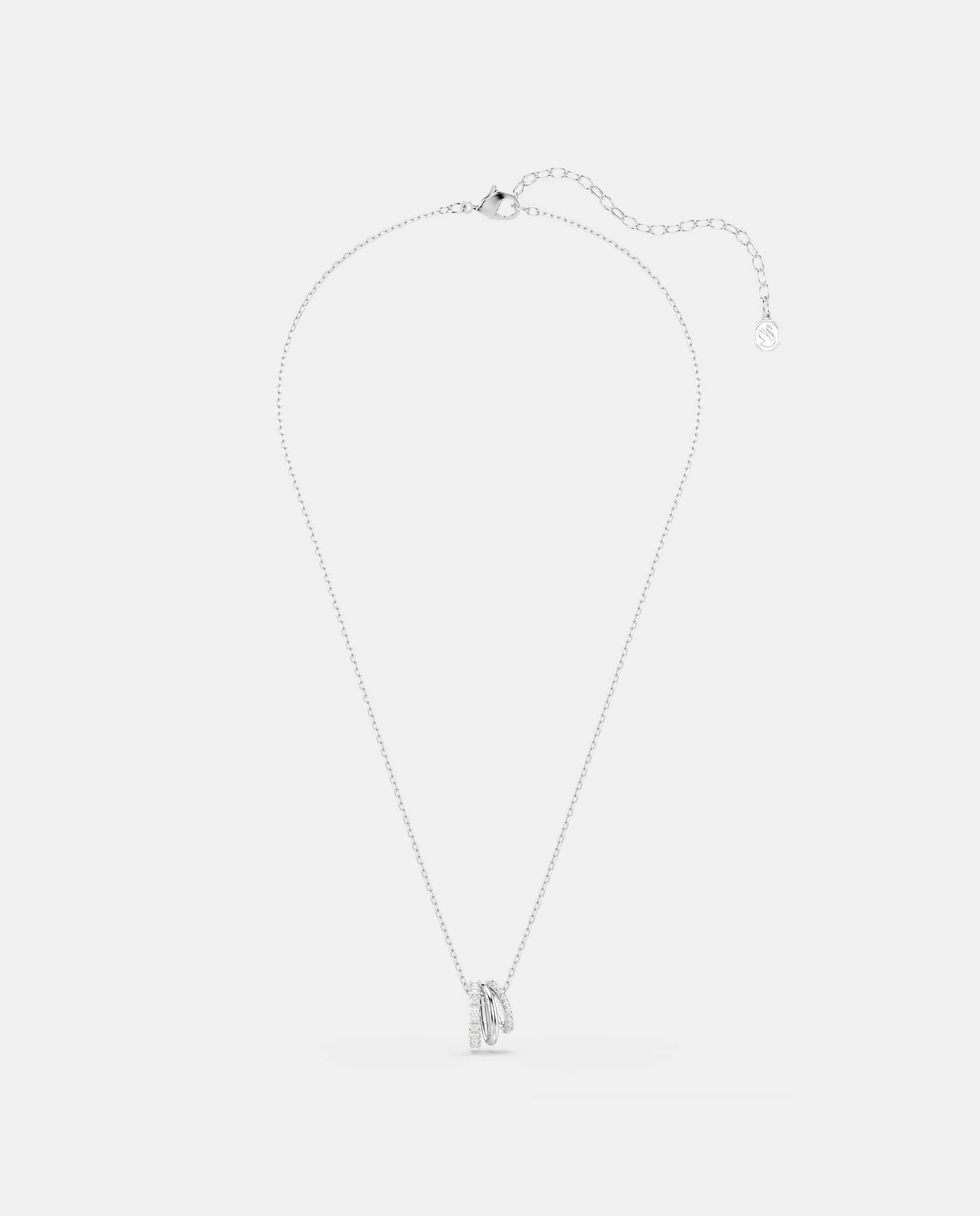 Colgante symbolica con aros de circonitas bañado en rodio - Swarovski - Blanco Blanco-2