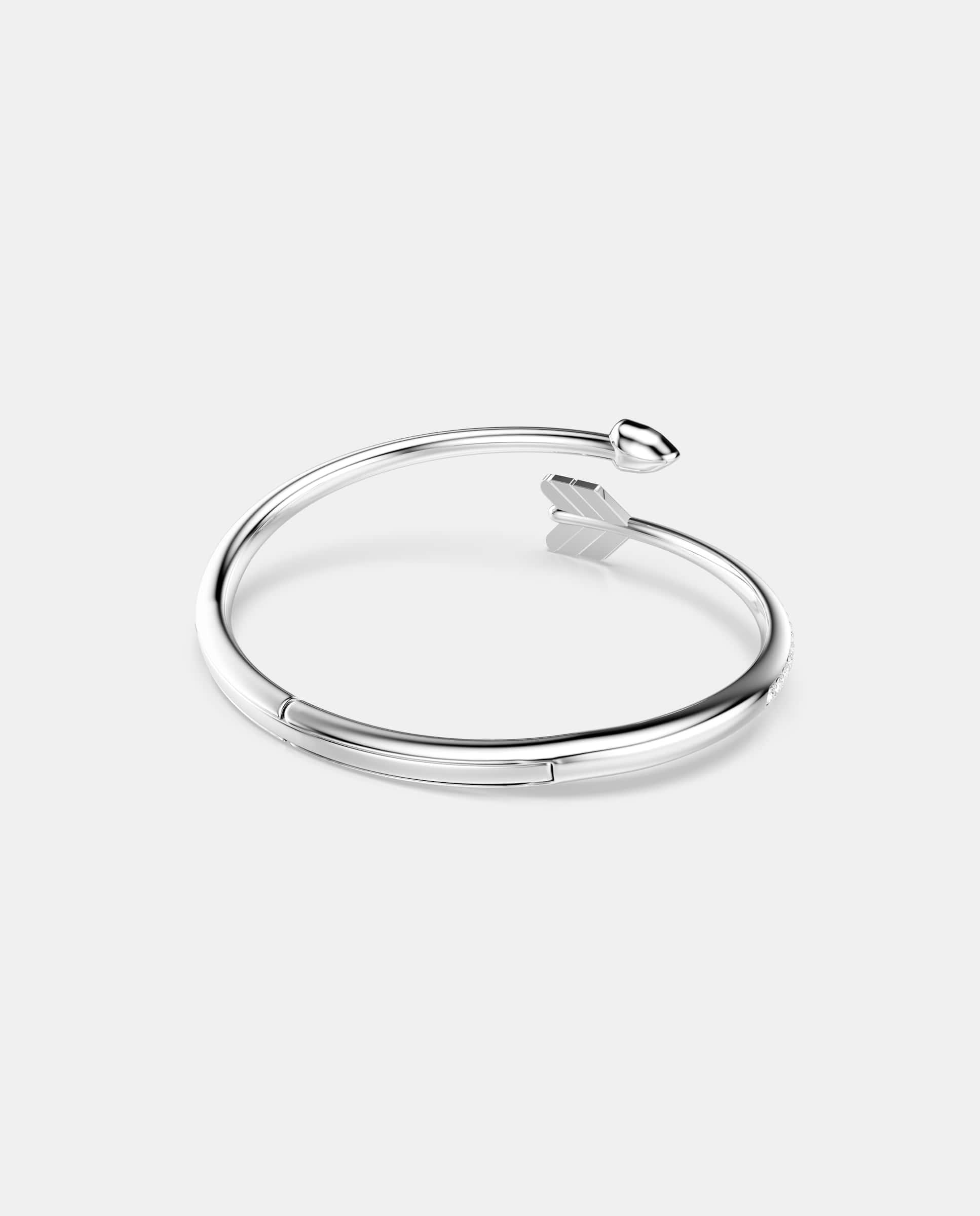 Brazalete idyllia bañado en rodio en forma de flecha con cristales - Swarovski - Blanco Blanco-5