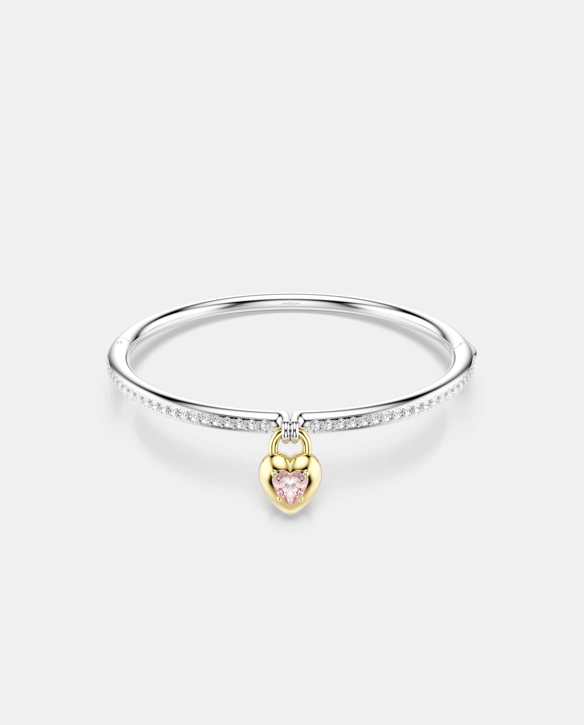 Brazalete idyllia bañado en rodio en forma de flecha con cristales - Swarovski - Rosa Rosa-1