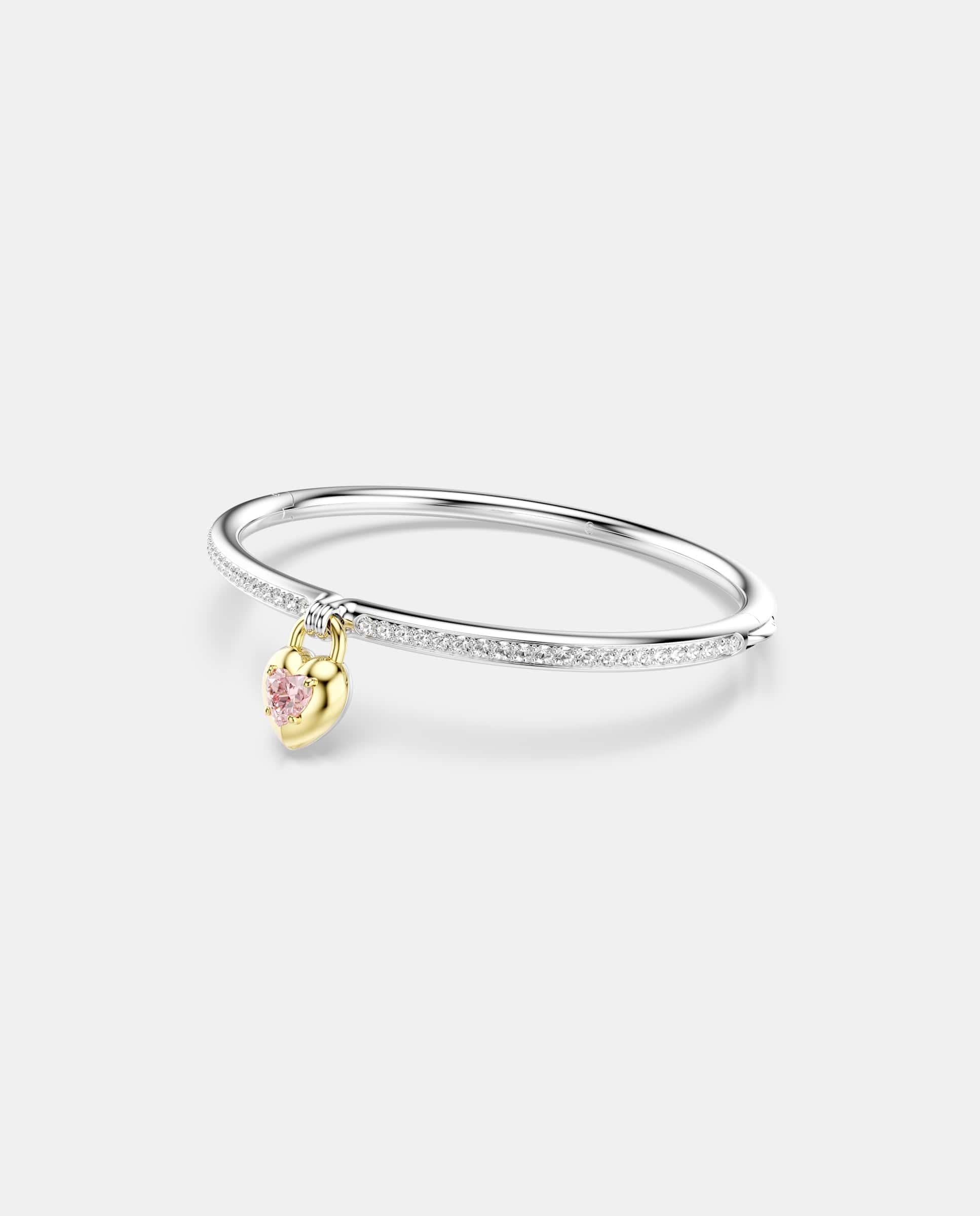 Brazalete idyllia bañado en rodio en forma de flecha con cristales - Swarovski - Rosa Rosa-2