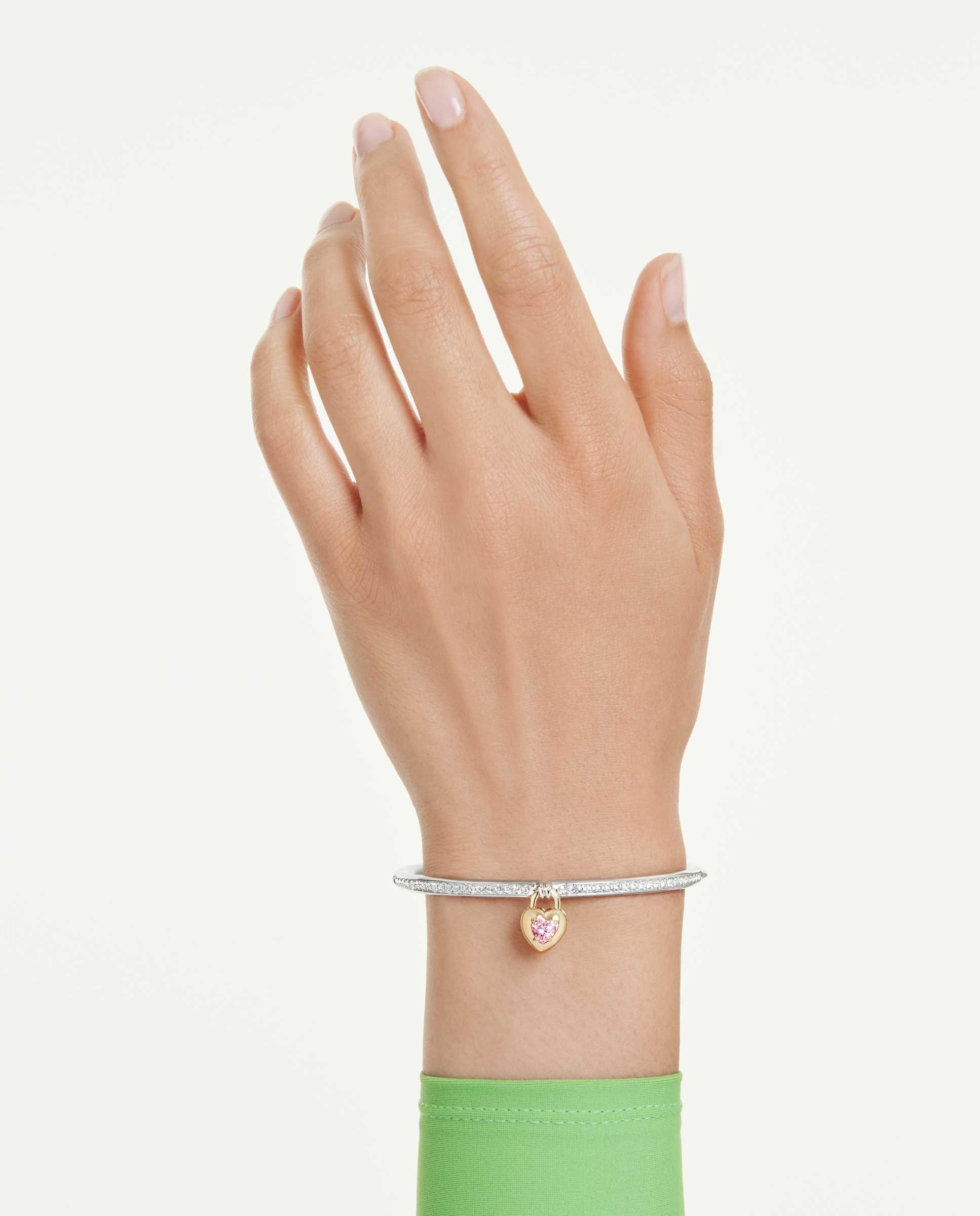 Brazalete idyllia bañado en rodio en forma de flecha con cristales - Swarovski - Rosa Rosa-6