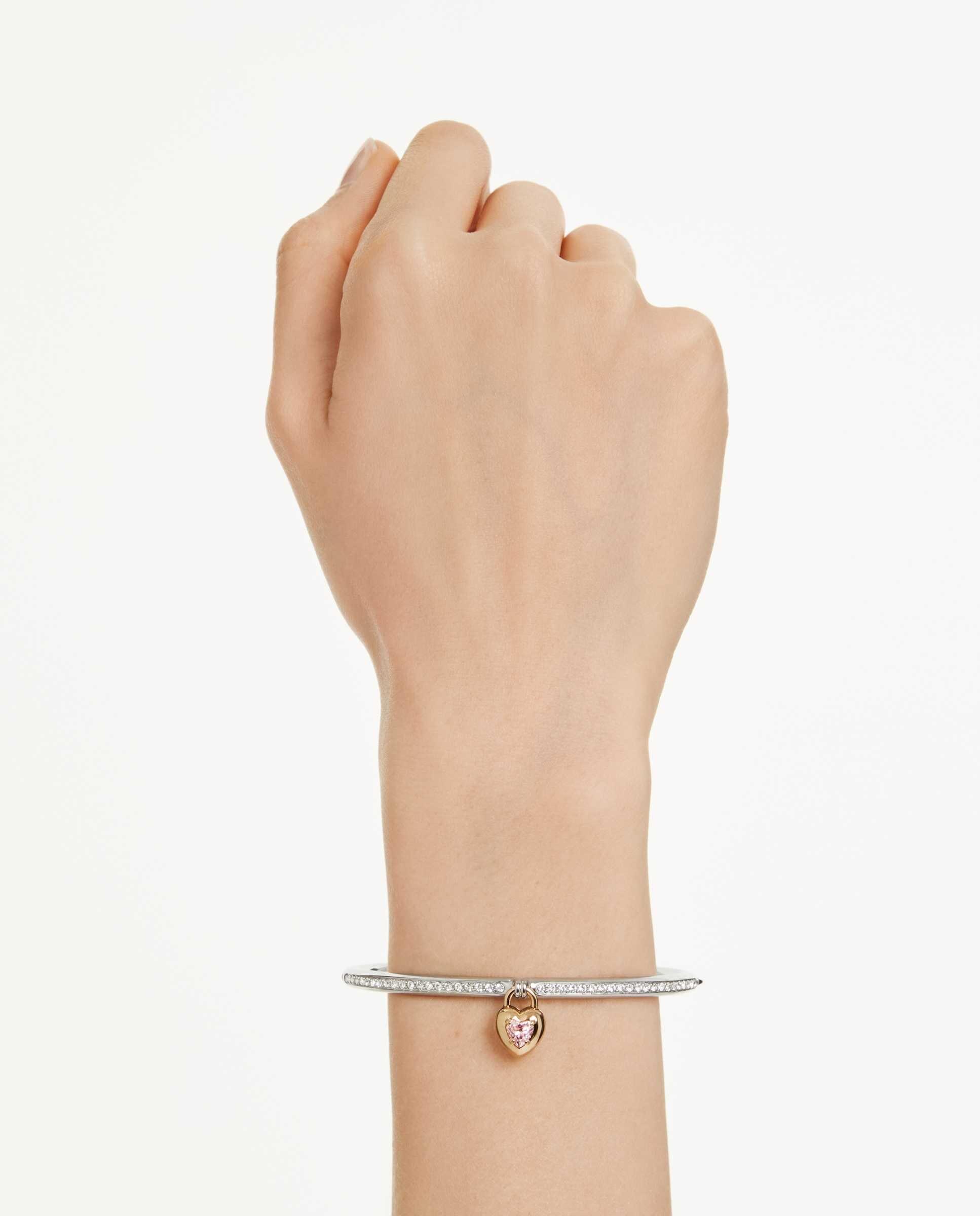 Brazalete idyllia bañado en rodio en forma de flecha con cristales - Swarovski - Rosa Rosa-7