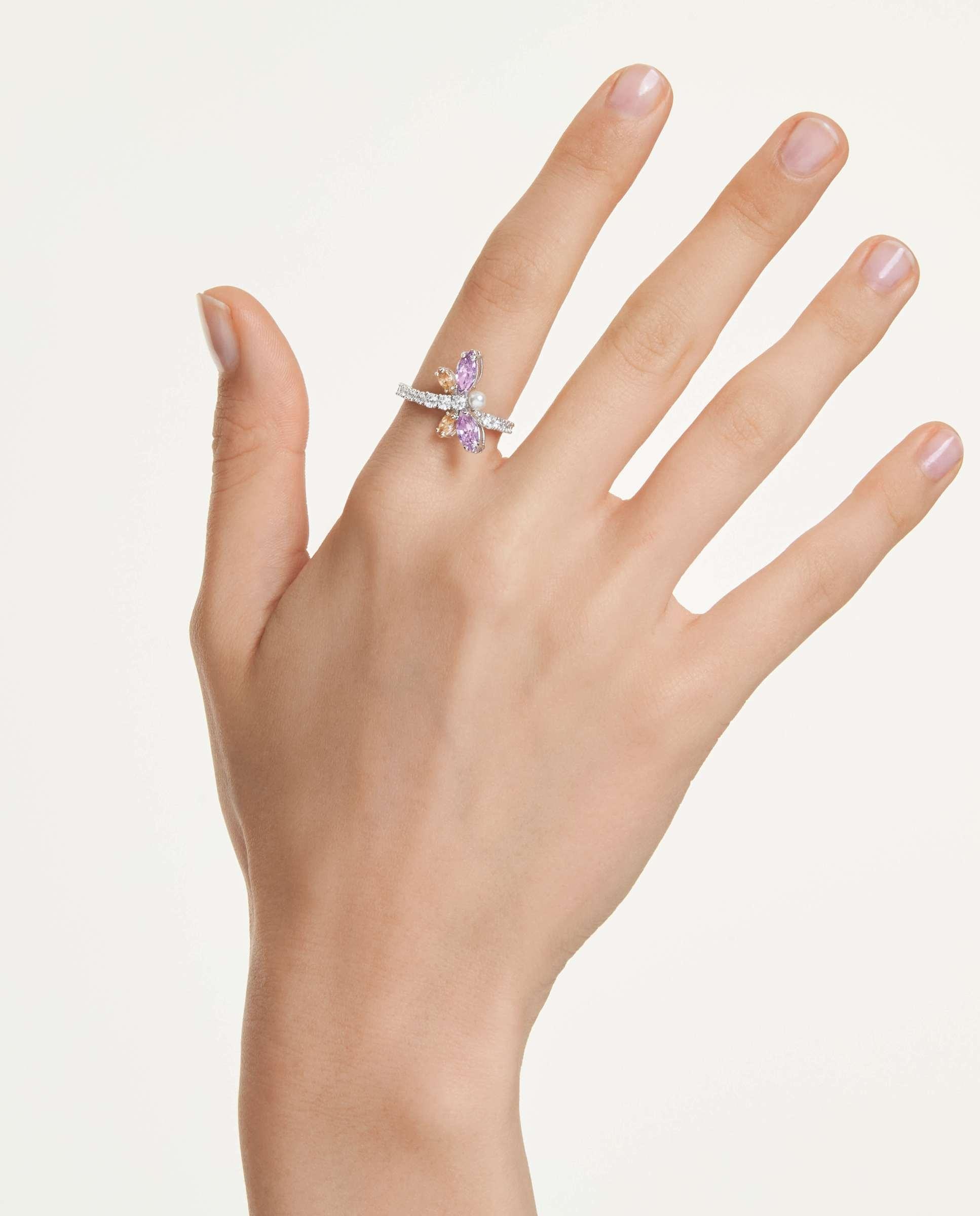 Anillo con motivo ariana grande x swarovski con baño de rodio - Multicolor Multicolor-5