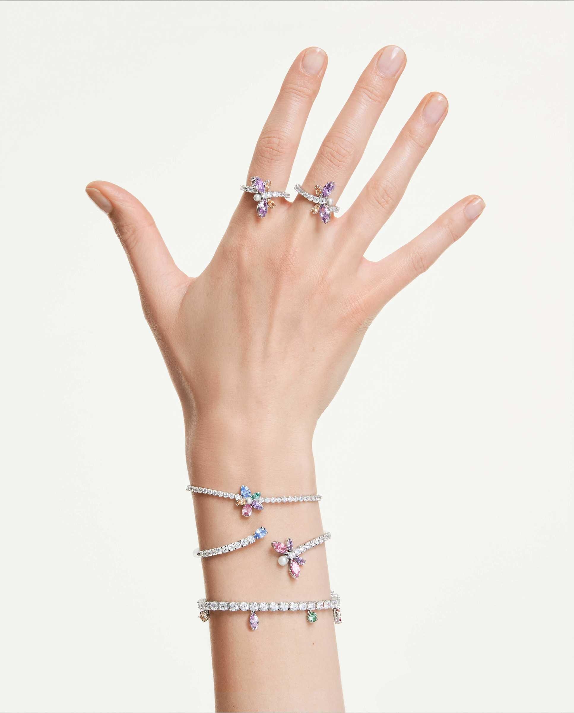 Anillo con motivo ariana grande x swarovski con baño de rodio - Multicolor Multicolor-6