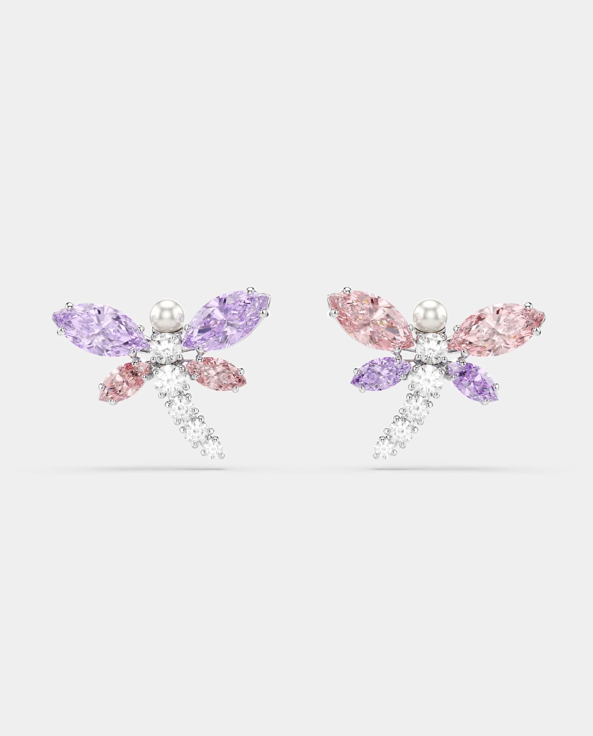 Imagen 0 de Pendientes ariana grande con pedrería de libélula Multicolor