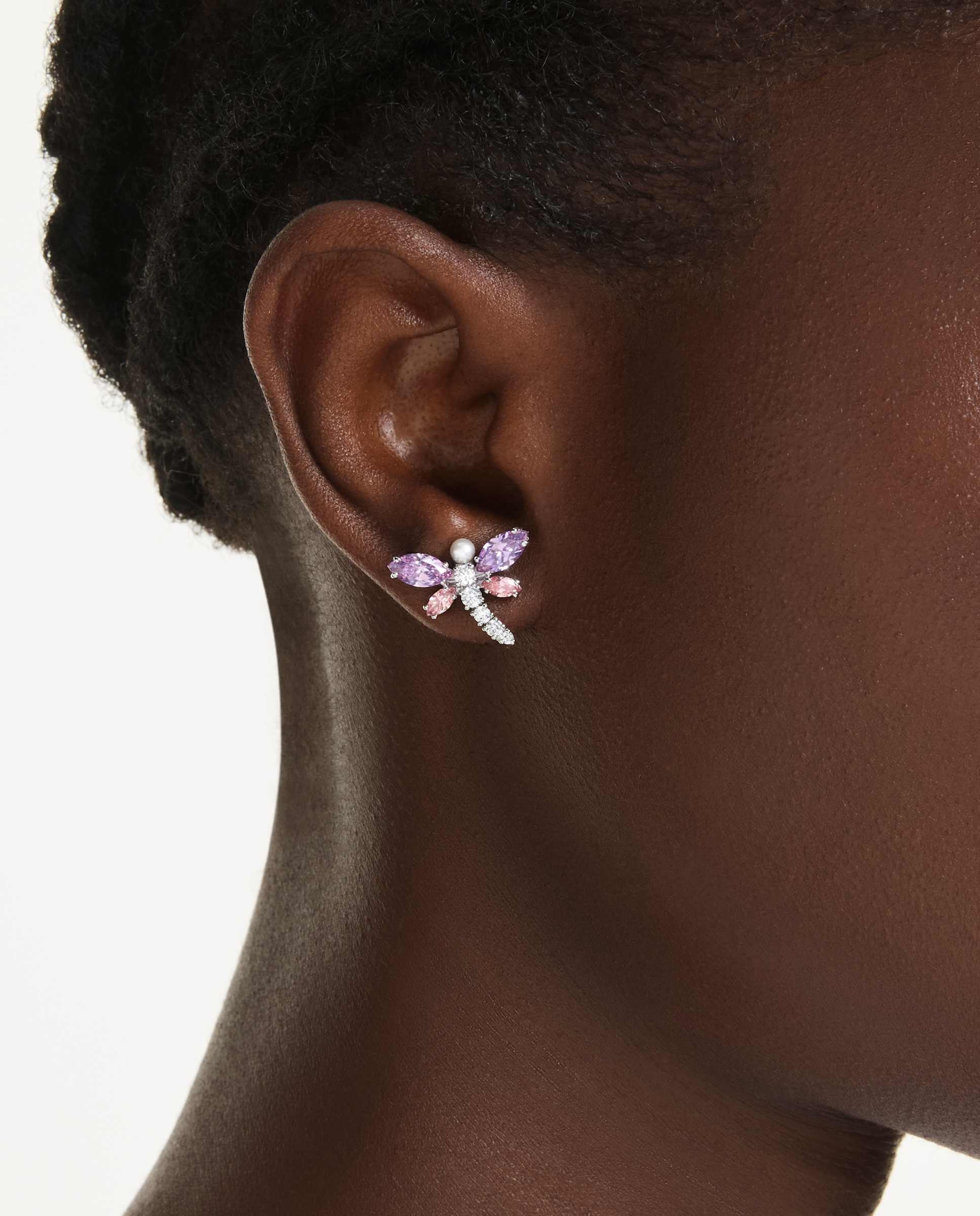 Pendientes ariana grande con pedrería de libélula - Swarovski - Multicolor Multicolor-5