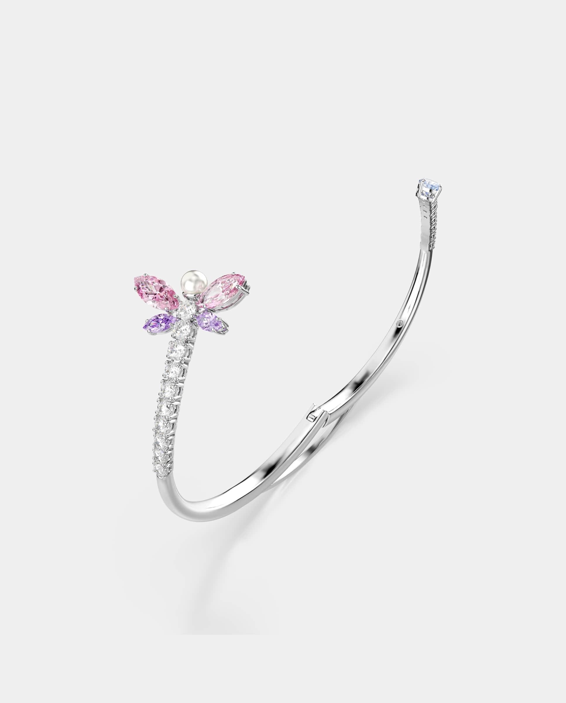Brazalete idyllia inspitado en la naturaleza bañado en rodio - Swarovski - Multicolor Multicolor-3
