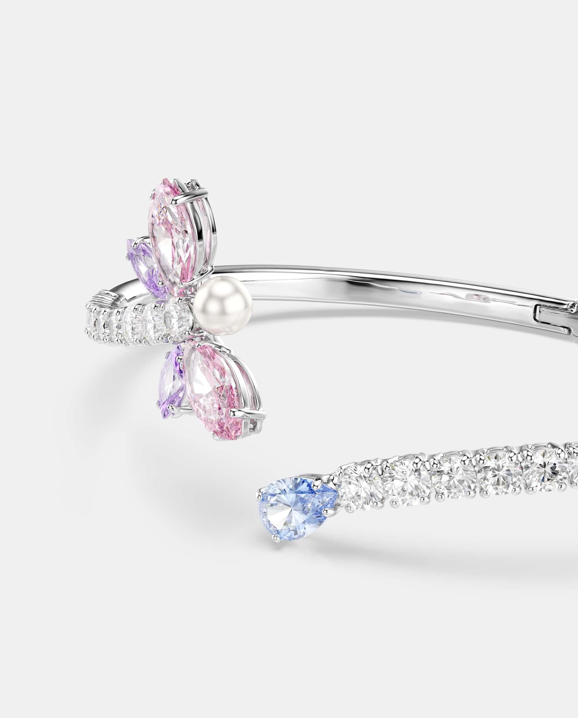 Brazalete idyllia inspitado en la naturaleza bañado en rodio - Swarovski - Multicolor Multicolor-4