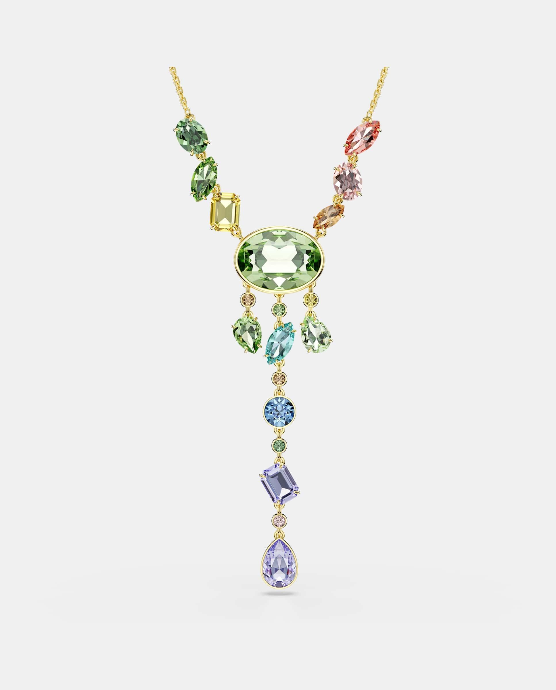 Collar gema largo con variedad de cristales - Swarovski - Multicolor Multicolor-1
