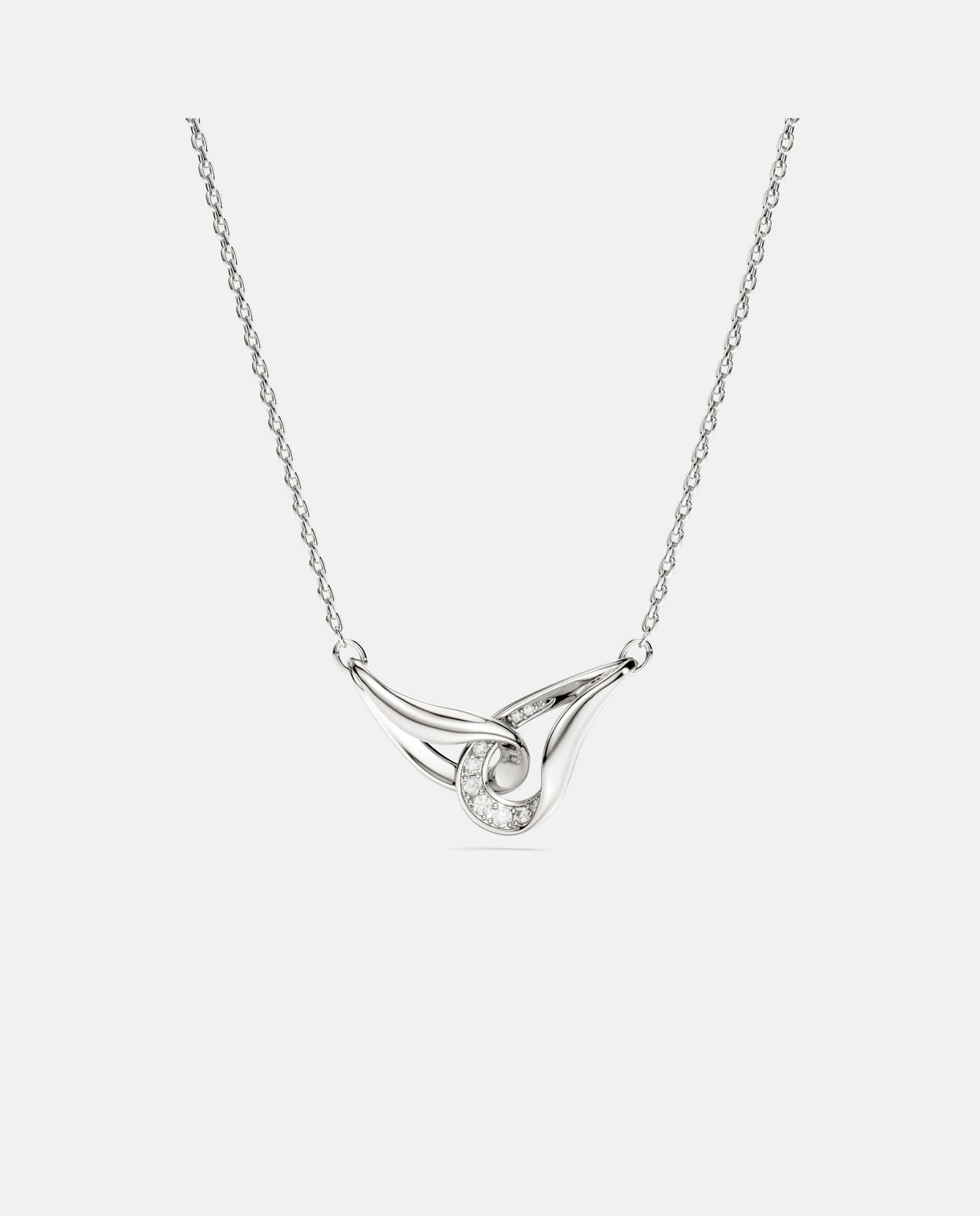 Imagen 0 de Colgante classica entrelazado de plata de ley Blanco