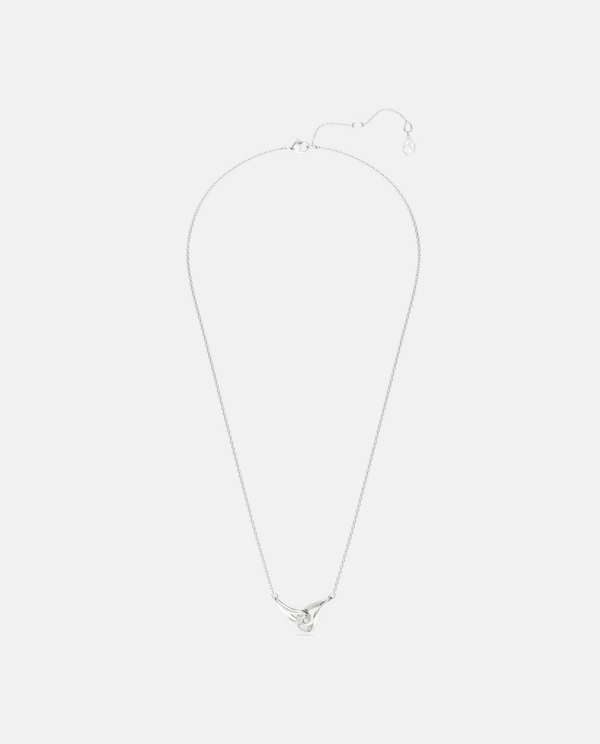 Colgante classica entrelazado de plata de ley - Swarovski - Blanco Blanco-2