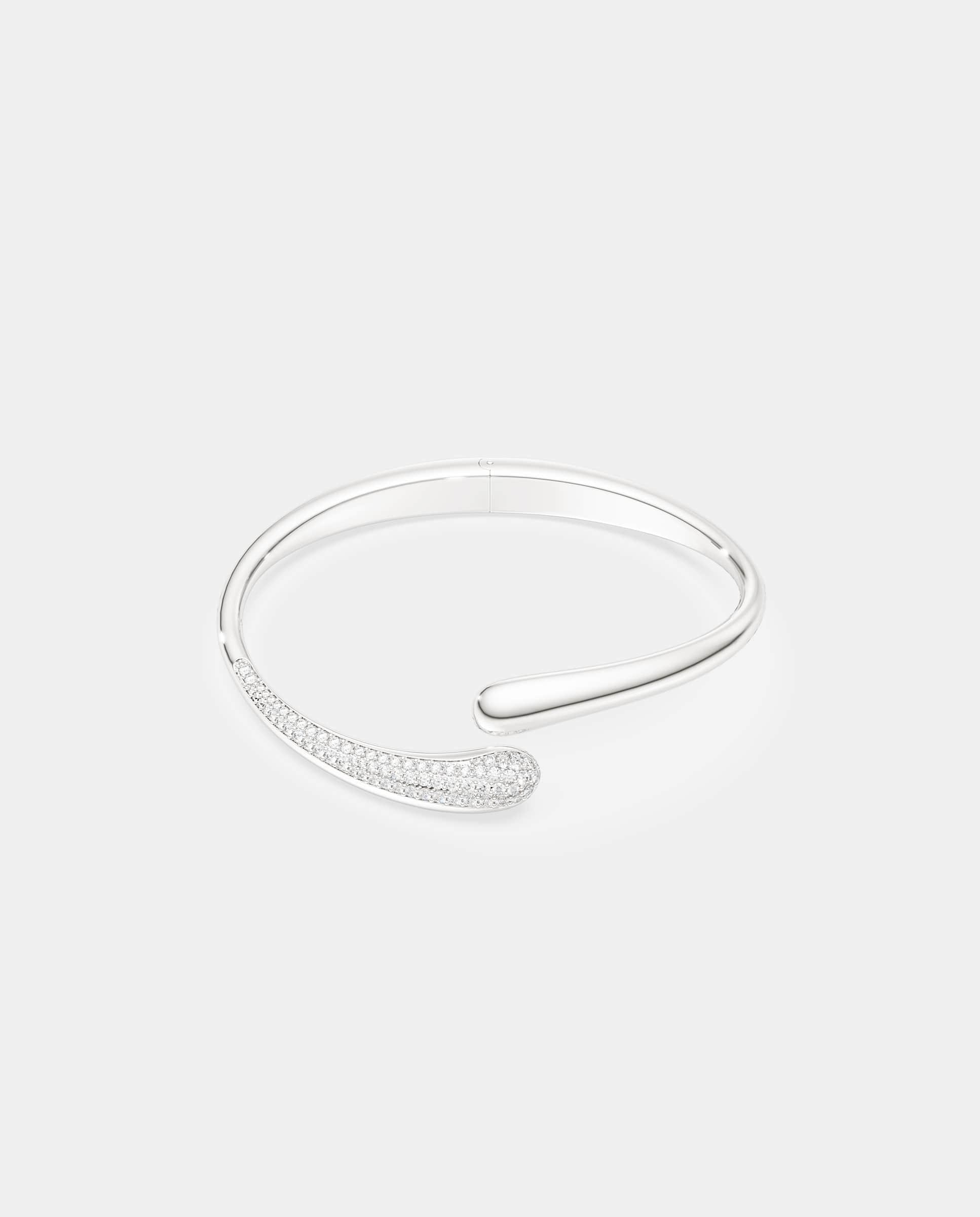 Imagen 1 de Brazalete classica entrelazado de plata de ley - Swarovski - Blanco Blanco