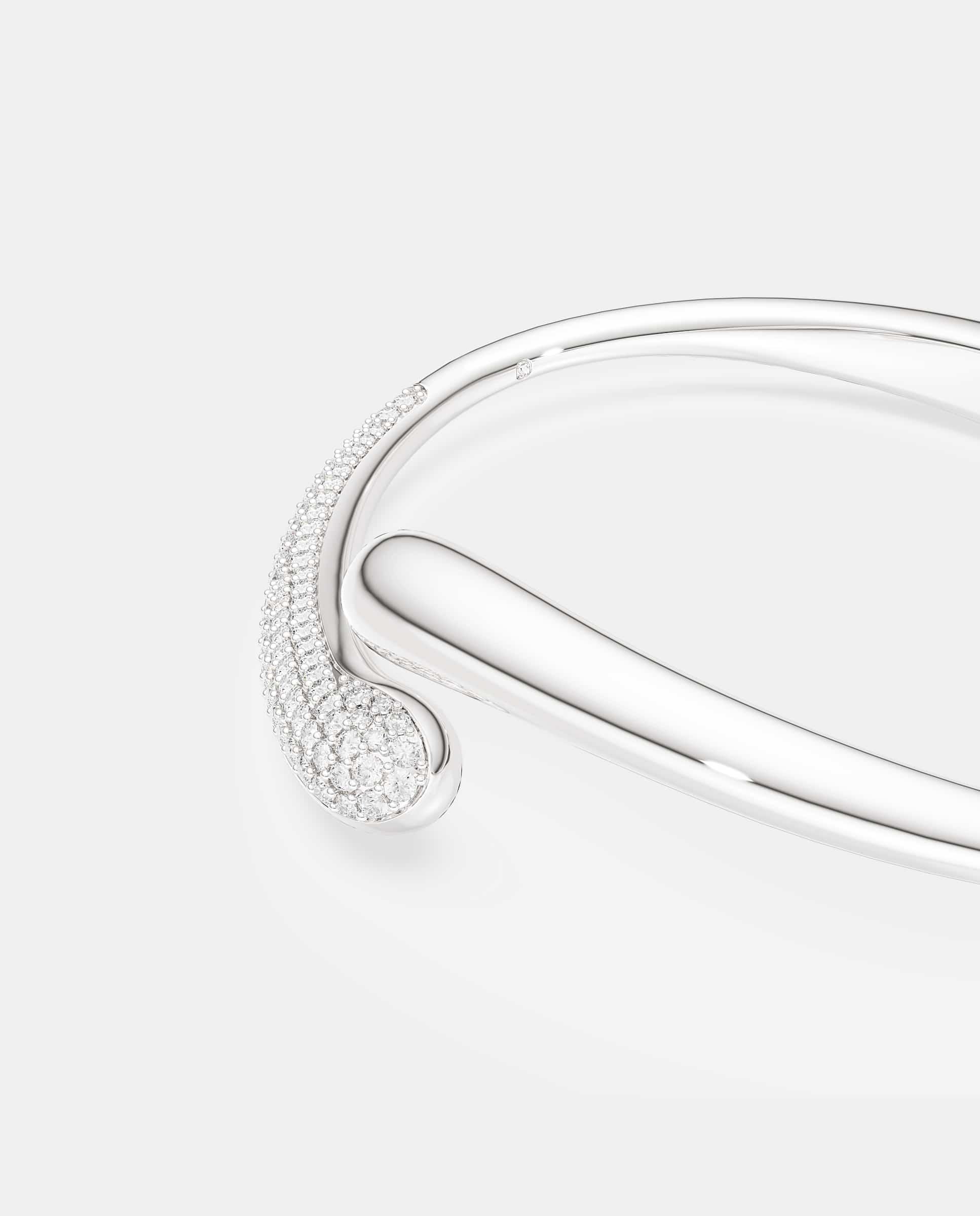 Imagen 2 de Brazalete classica entrelazado de plata de ley - Swarovski - Blanco Blanco