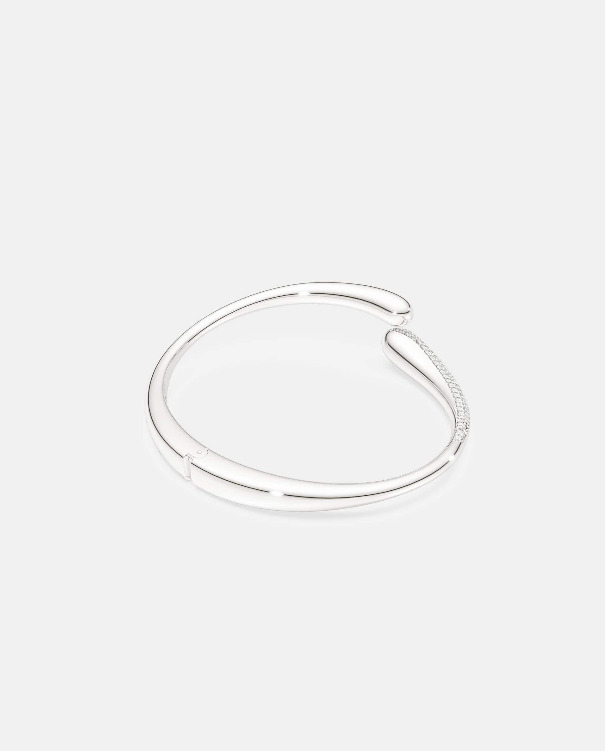 Imagen 4 de Brazalete classica entrelazado de plata de ley - Swarovski - Blanco Blanco