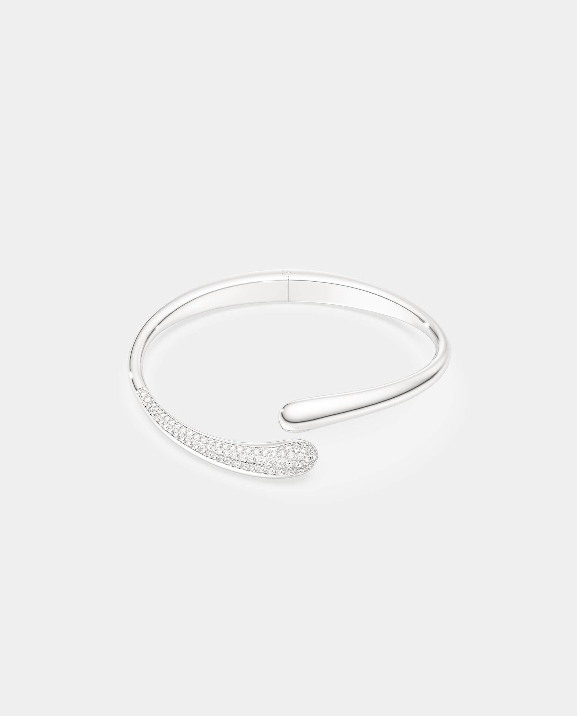 Imagen 0 de Brazalete classica entrelazado de plata de ley Blanco