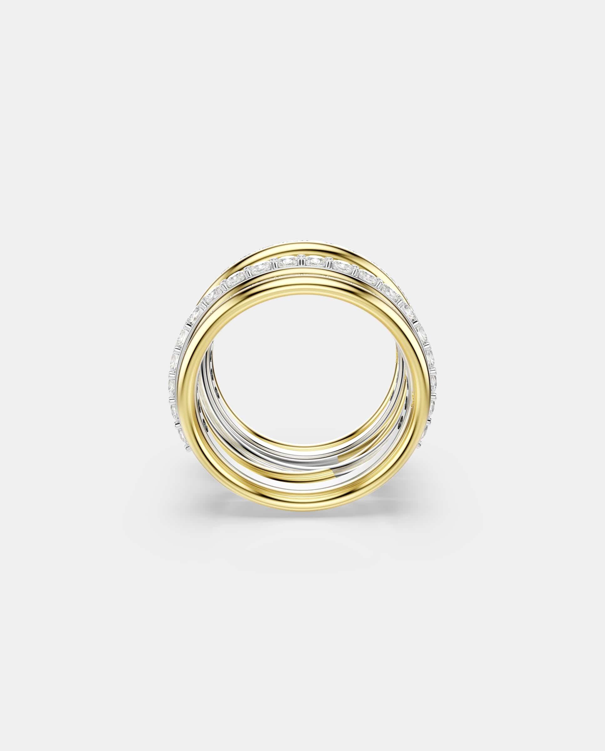 Anillo de cóctel hyperbola con combinación de acabados metálicos - Swarovski - Blanco Blanco-4