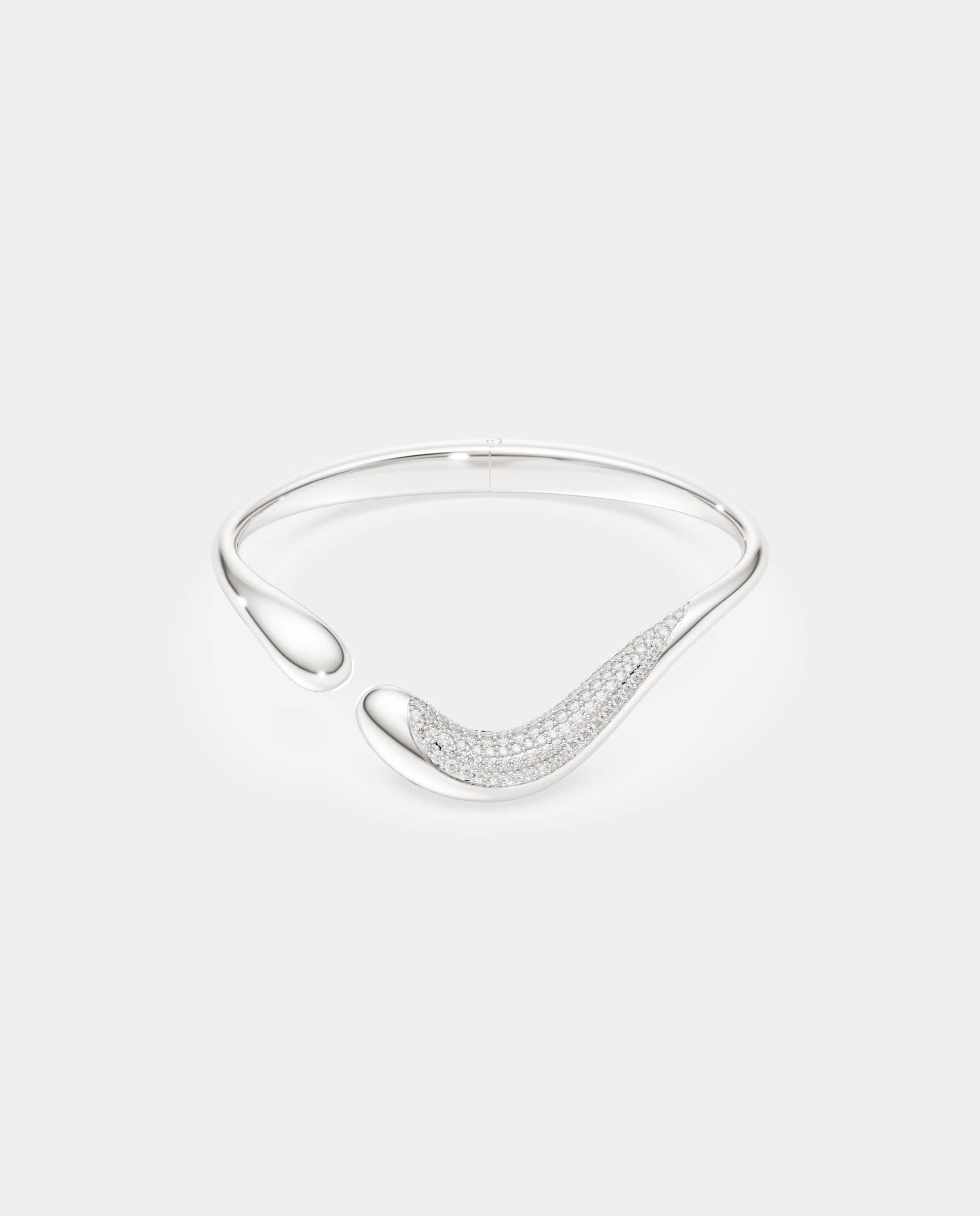 Imagen 0 de Brazalete classica abierto de plata de ley Blanco