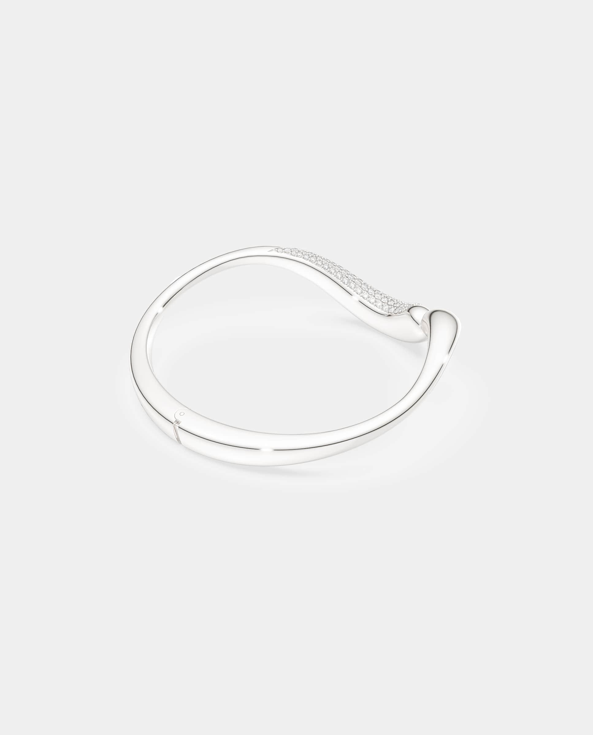 Imagen 4 de Brazalete classica abierto de plata de ley - Swarovski - Blanco Blanco