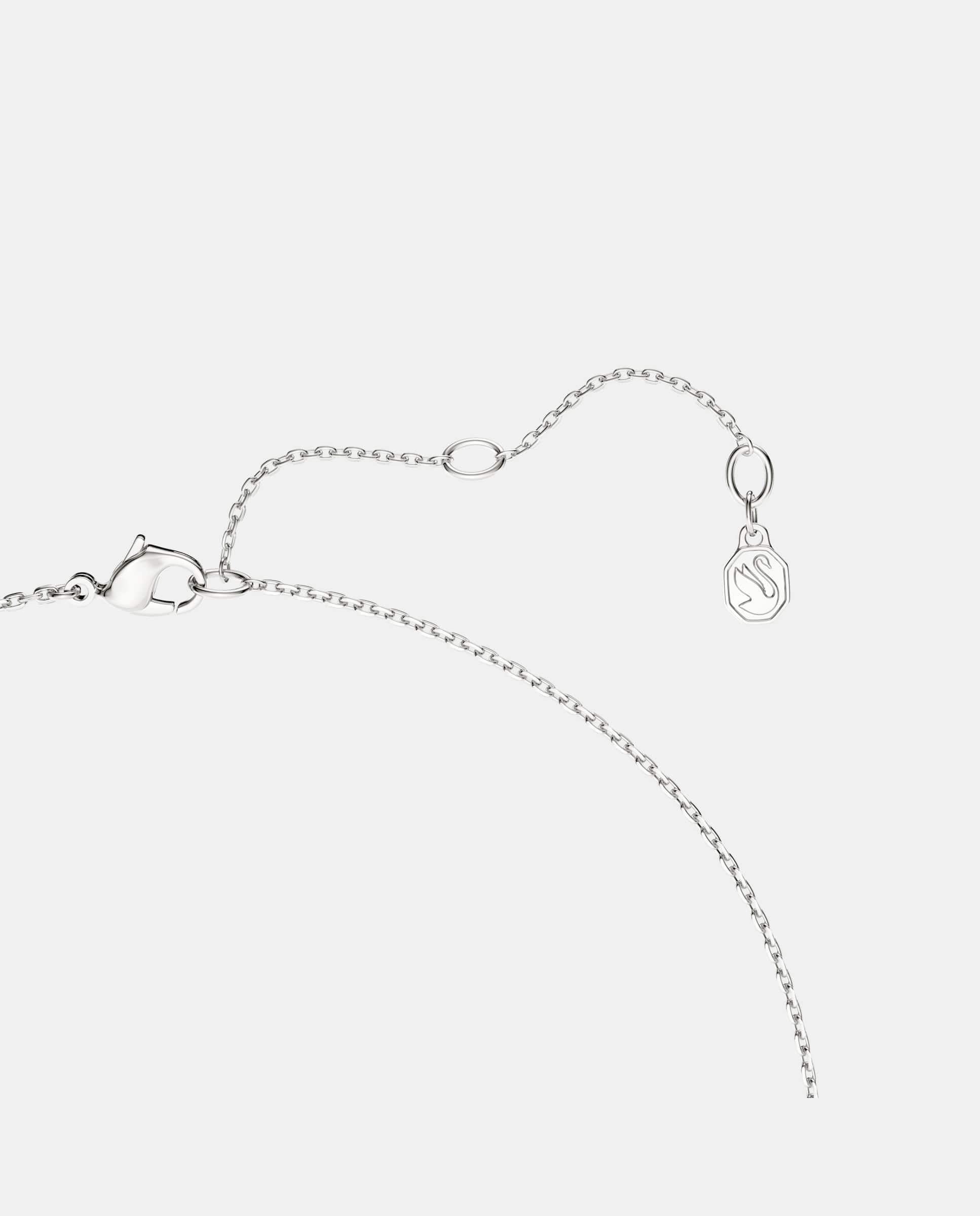 Colgante en y classica en plata de ley - Swarovski - Blanco Blanco-4