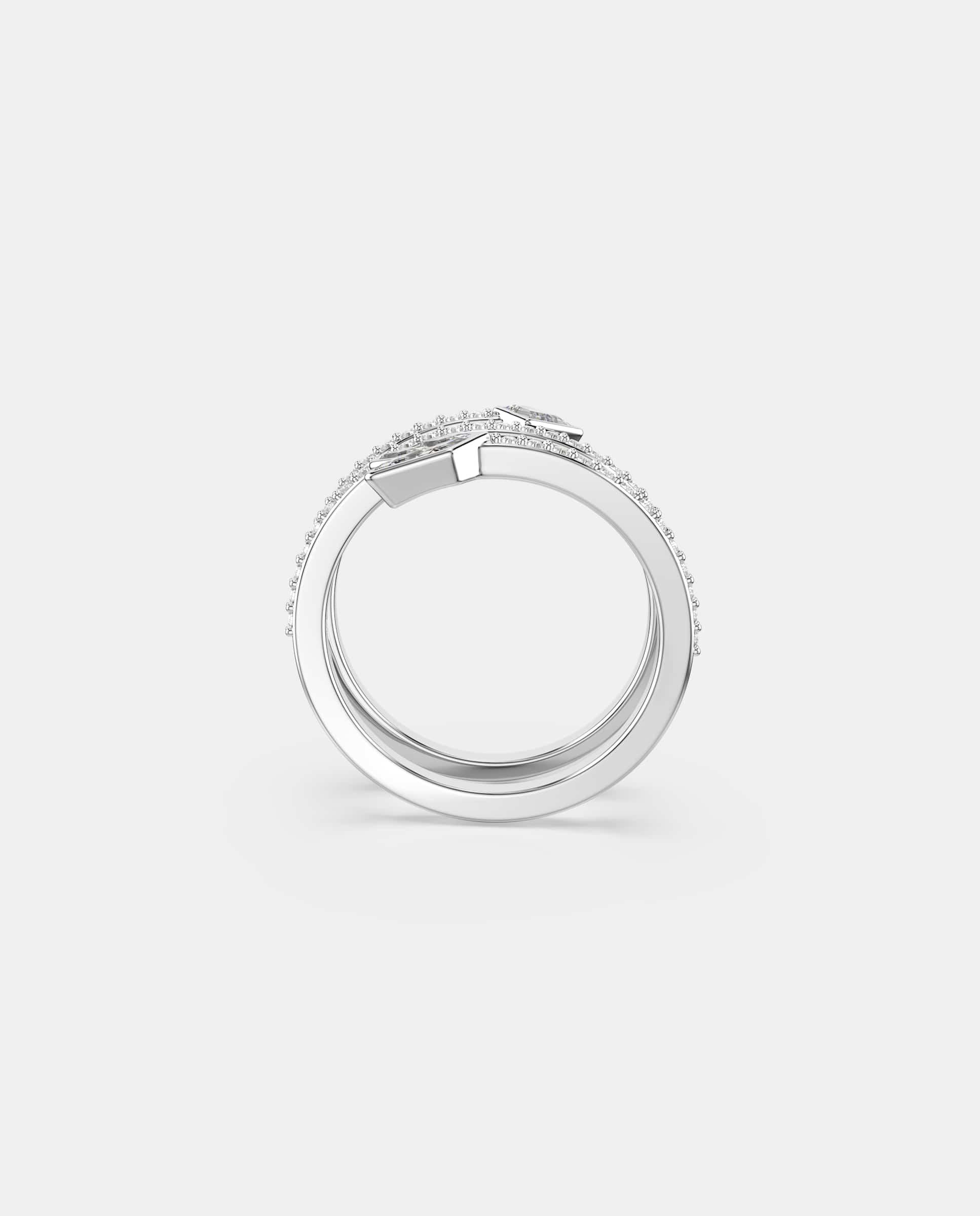 Anillo con motivo idyllia en espiral con baño de rodio - Swarovski - Blanco Blanco-3